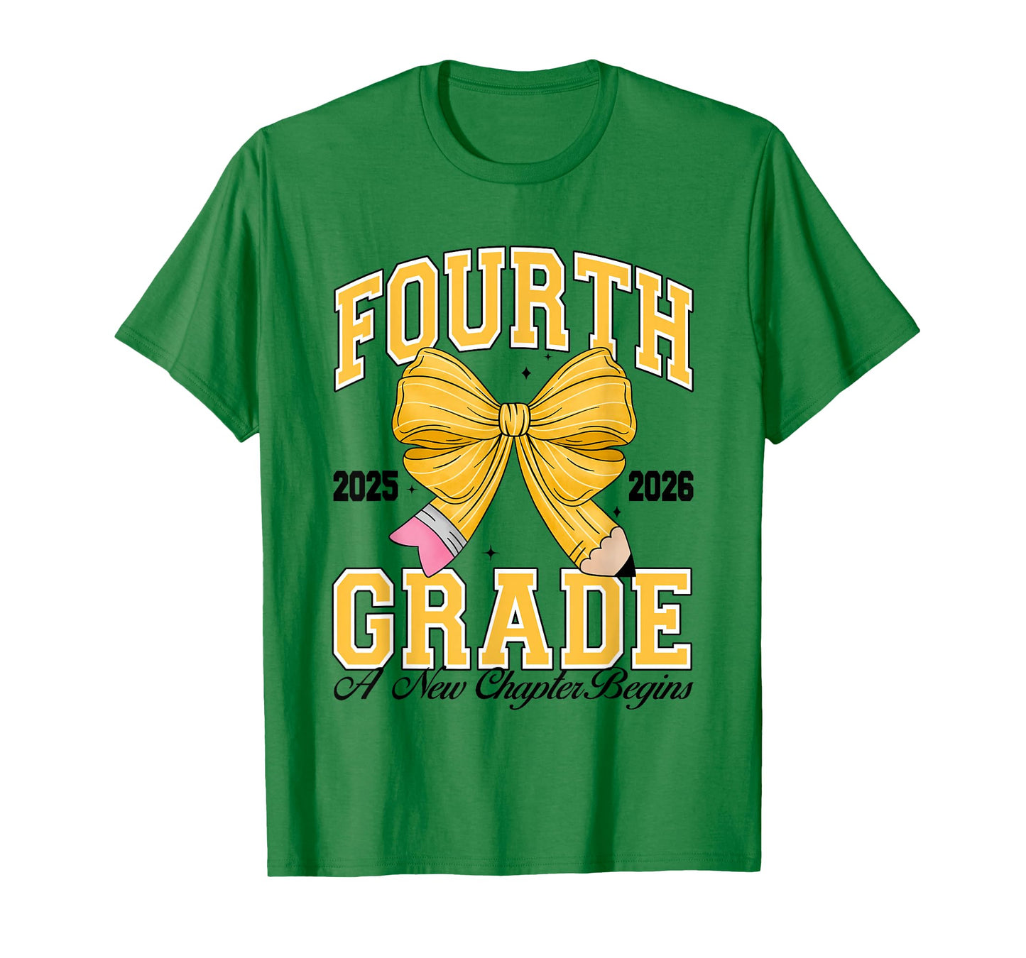 Fourth Grade Back to School First Day Pencil Bow 2025 Girls T-Shirt