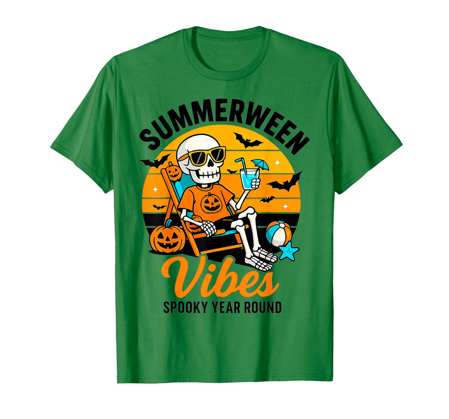 Halloween Summer Ween Vibes Spooky Skeleton Float Costume T-Shirt