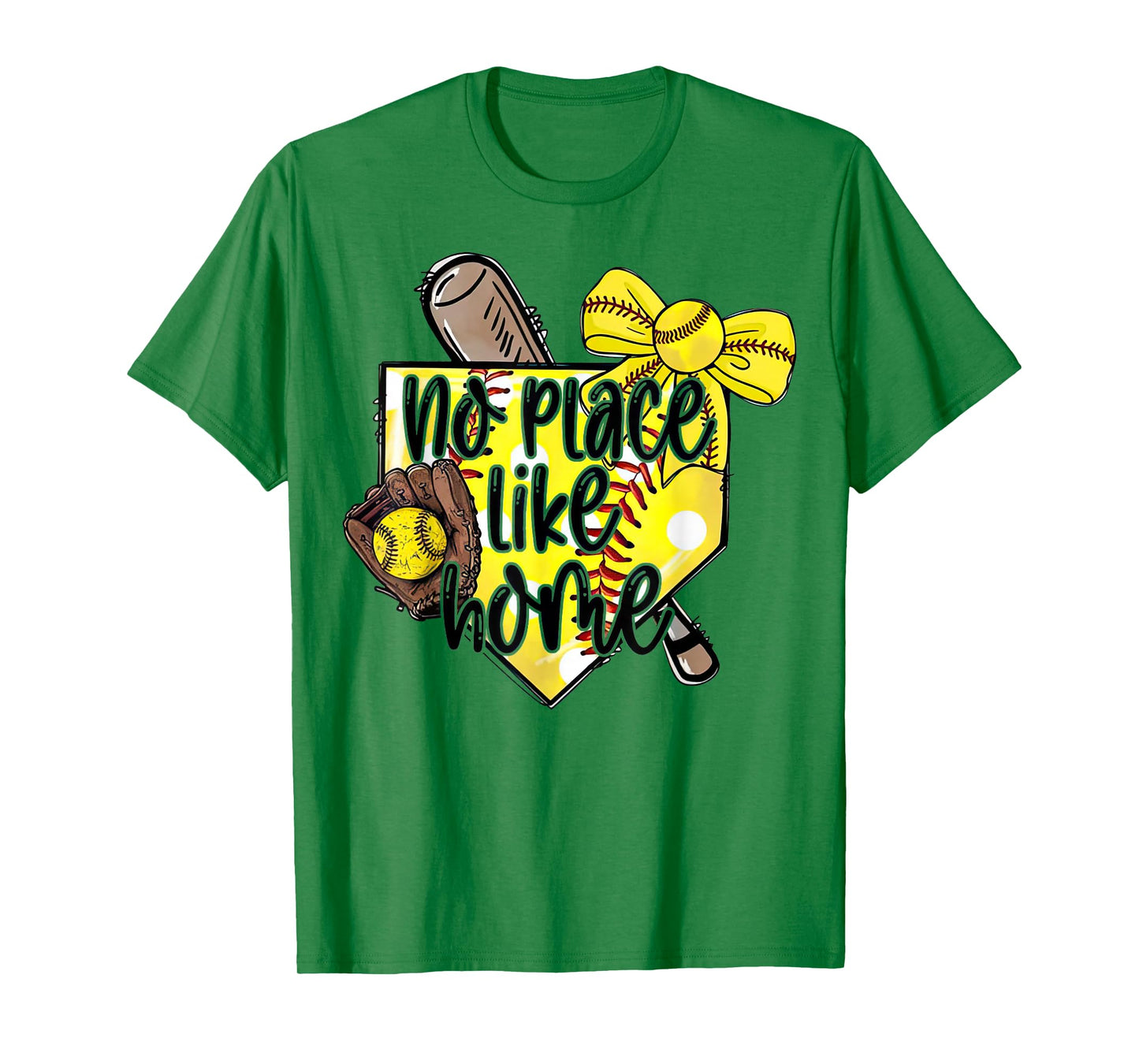 Softball No Place Like Home Funny Sports Mom Retro T-Shirt