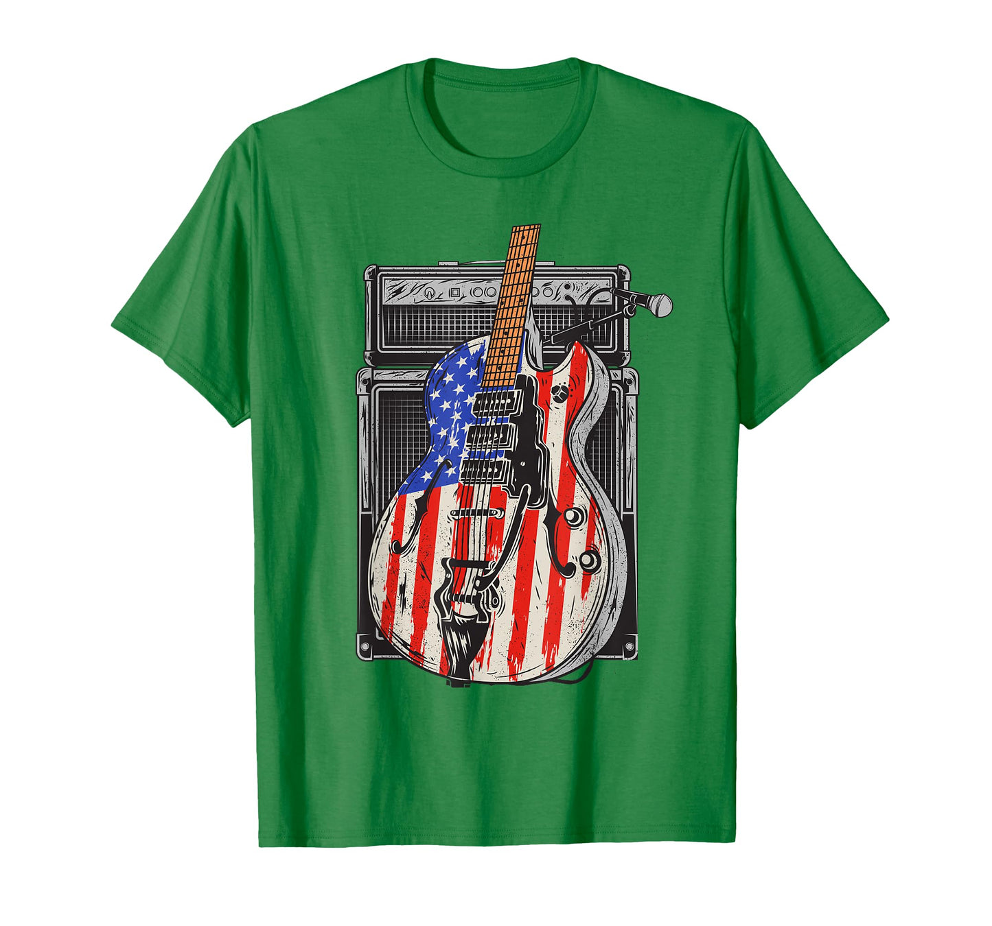 American Flag Guitar 4th of July Guitarist USA Country Music T-Shirt