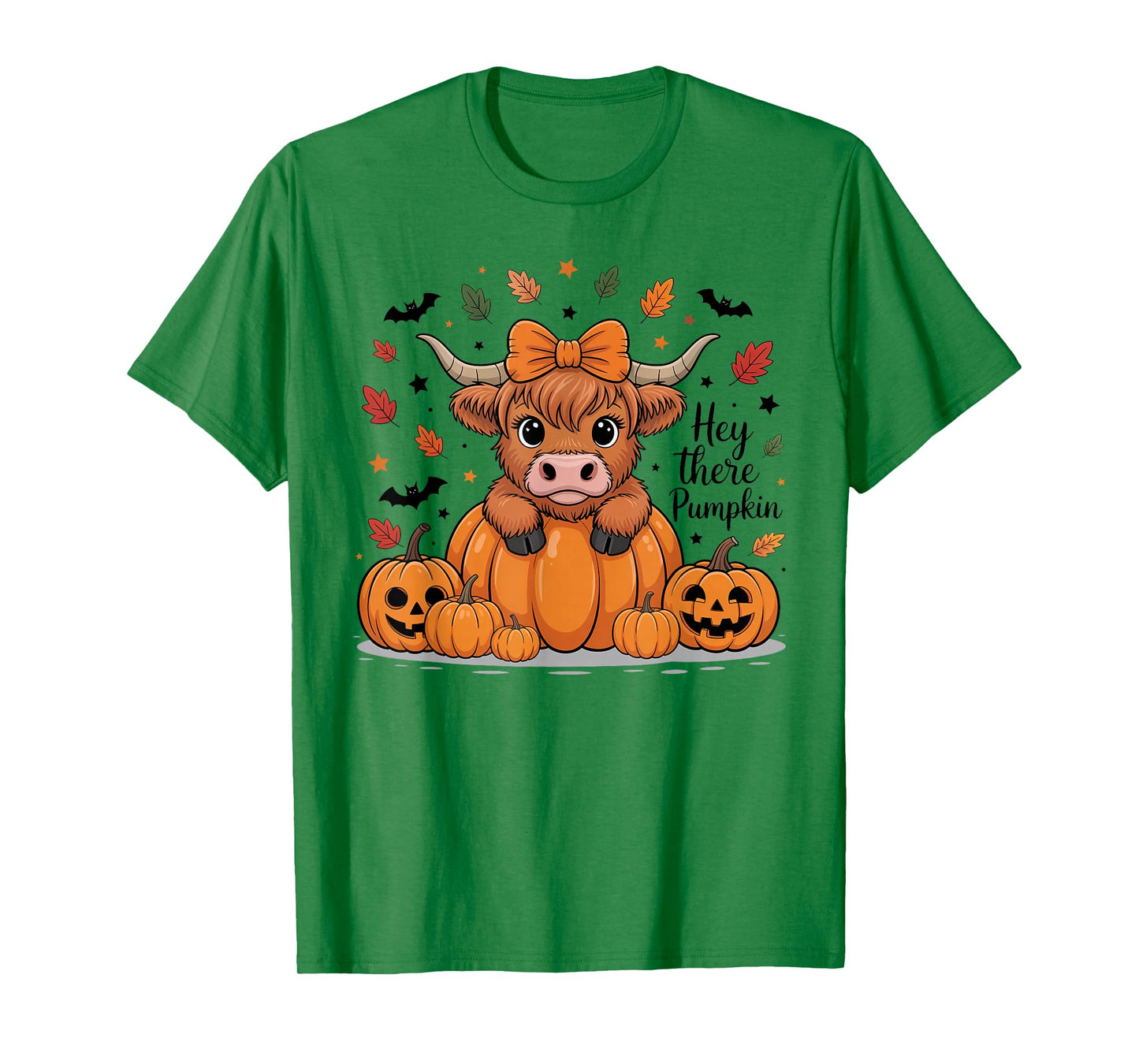 Hey There Pumpkin Halloween Highland Cow Lover Cow Farm T-Shirt