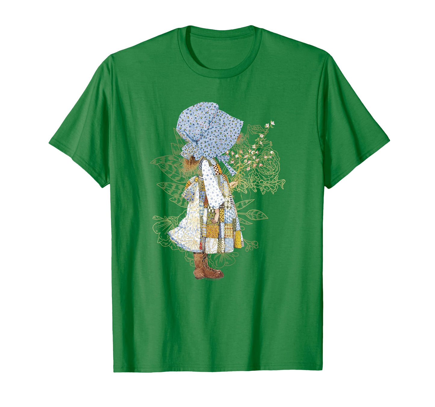 Holly Hobbie County Girl Holding Flowers Sweet Vintage T-Shirt