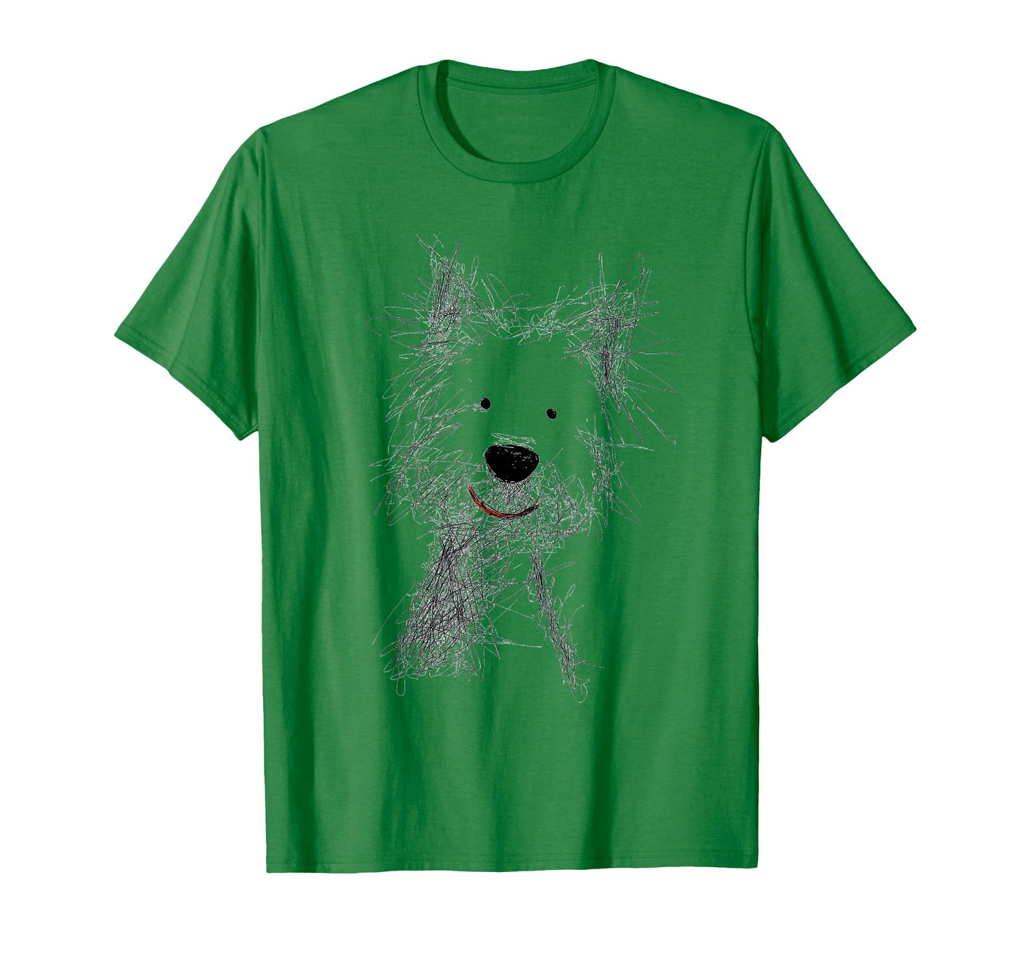 West Highland White Terrier Sketch Art - Cute Westie Dog T-Shirt