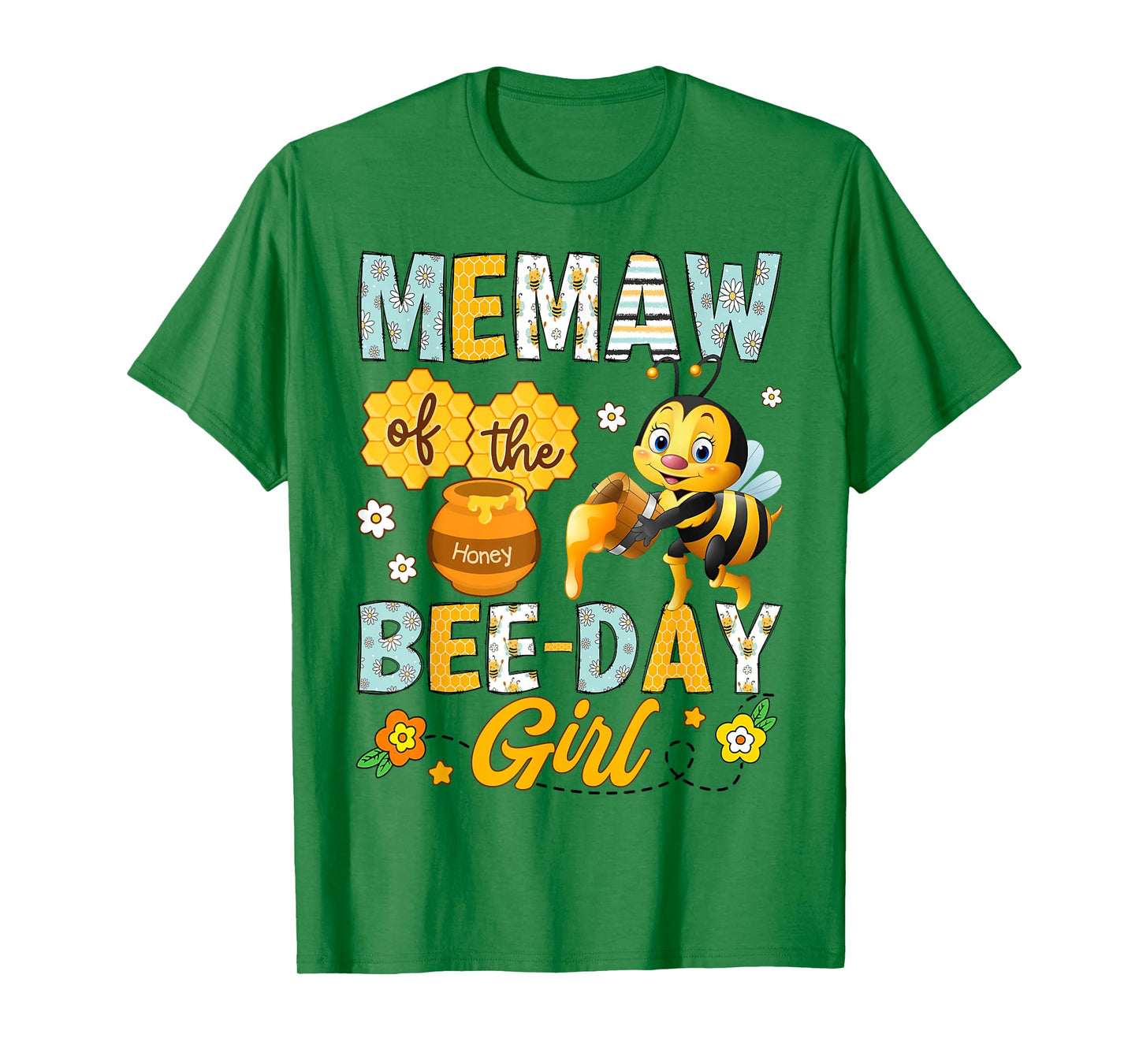 Memaw Of The Bee-Day Girl Funny Bee Birthday Party T-Shirt