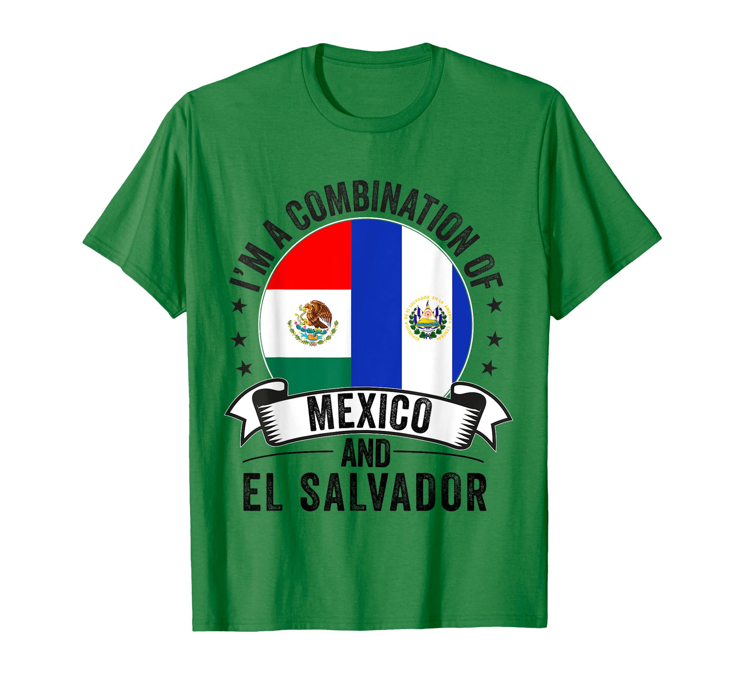 Half Salvadorian Half Mexican flag mexico and Salvadoran T-Shirt