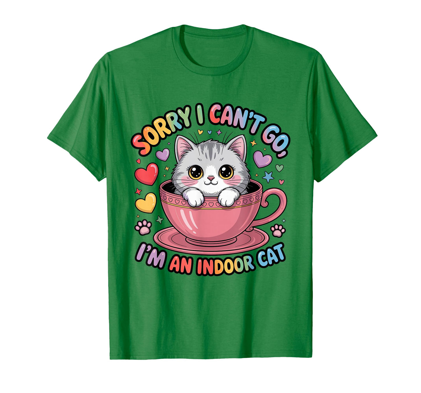 Sorry I Can't Go I'm an Indoor Cat Funny Kitten Pet Lover T-Shirt