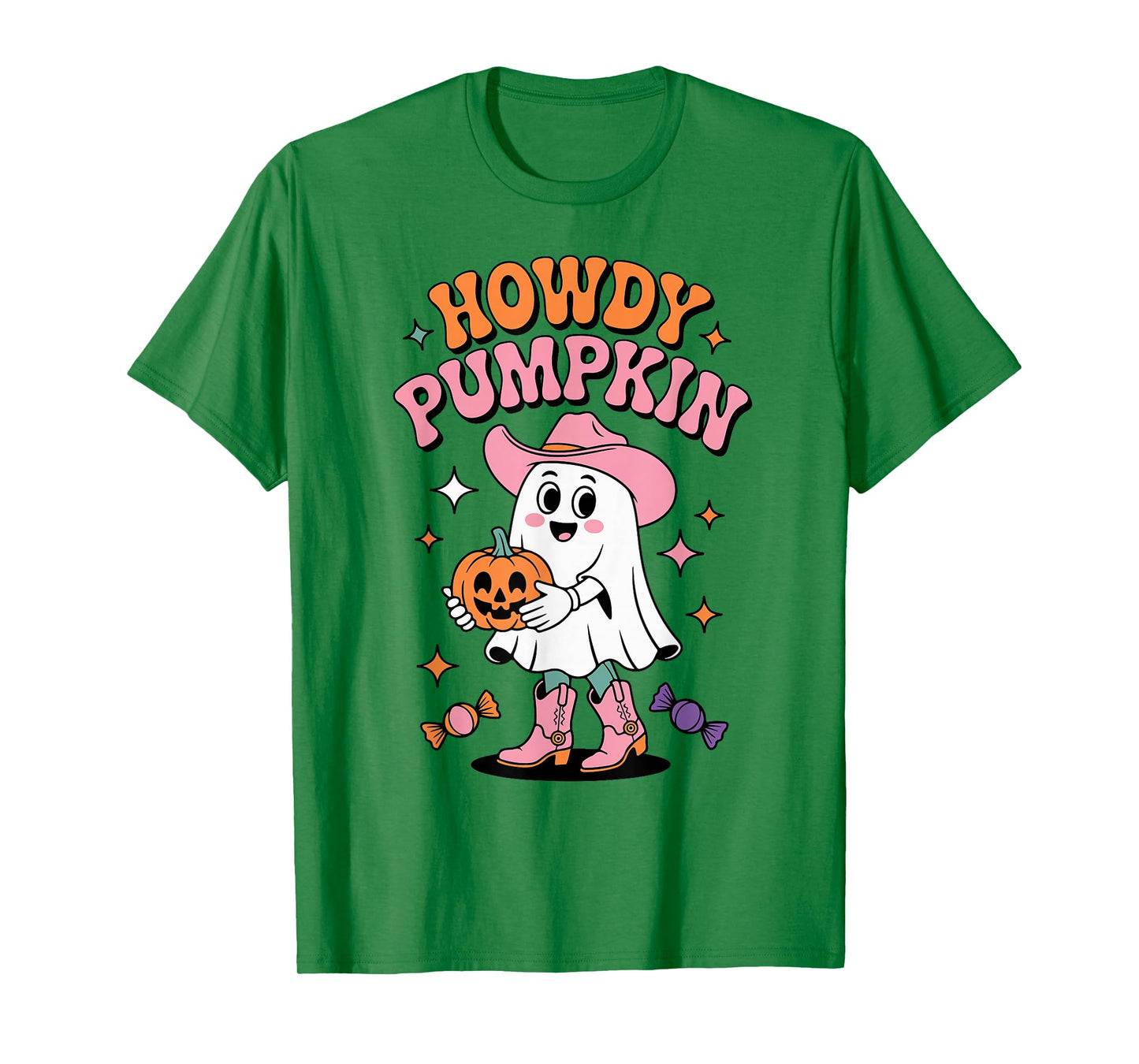 Howdy Pumpkin Ghost Cowgirl Halloween Cute Teen Girl Toddler T-Shirt