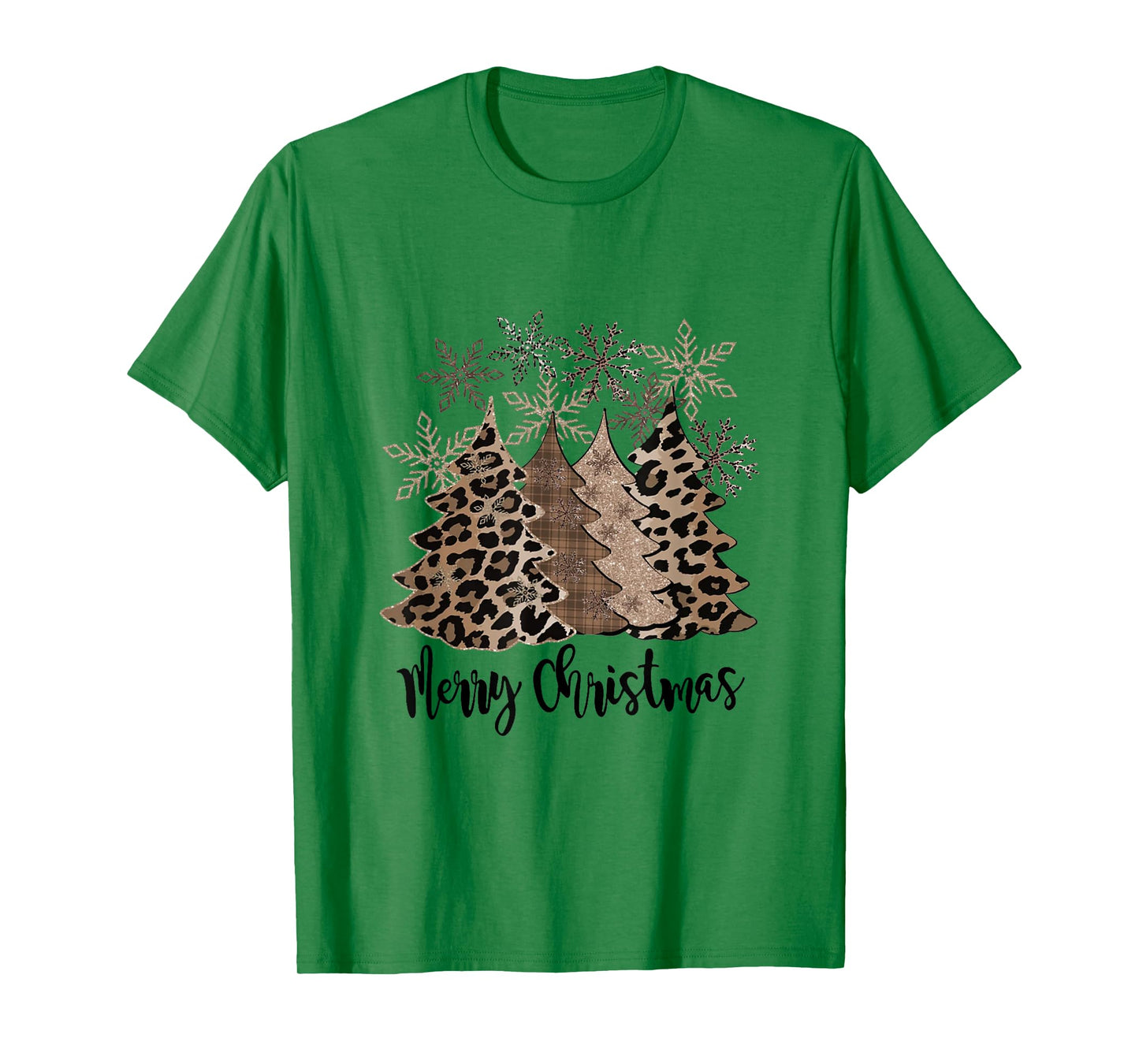 Merry Christmas Tree Buffalo Plaid Red White Green Christmas T-Shirt