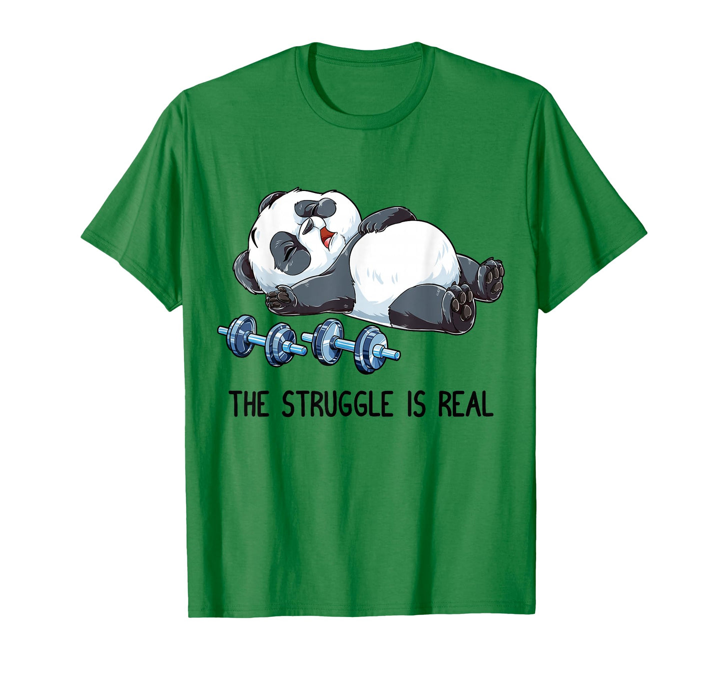 Panda The Struggle is Real Weightlifting Fitness Gym Funny T-Shirt