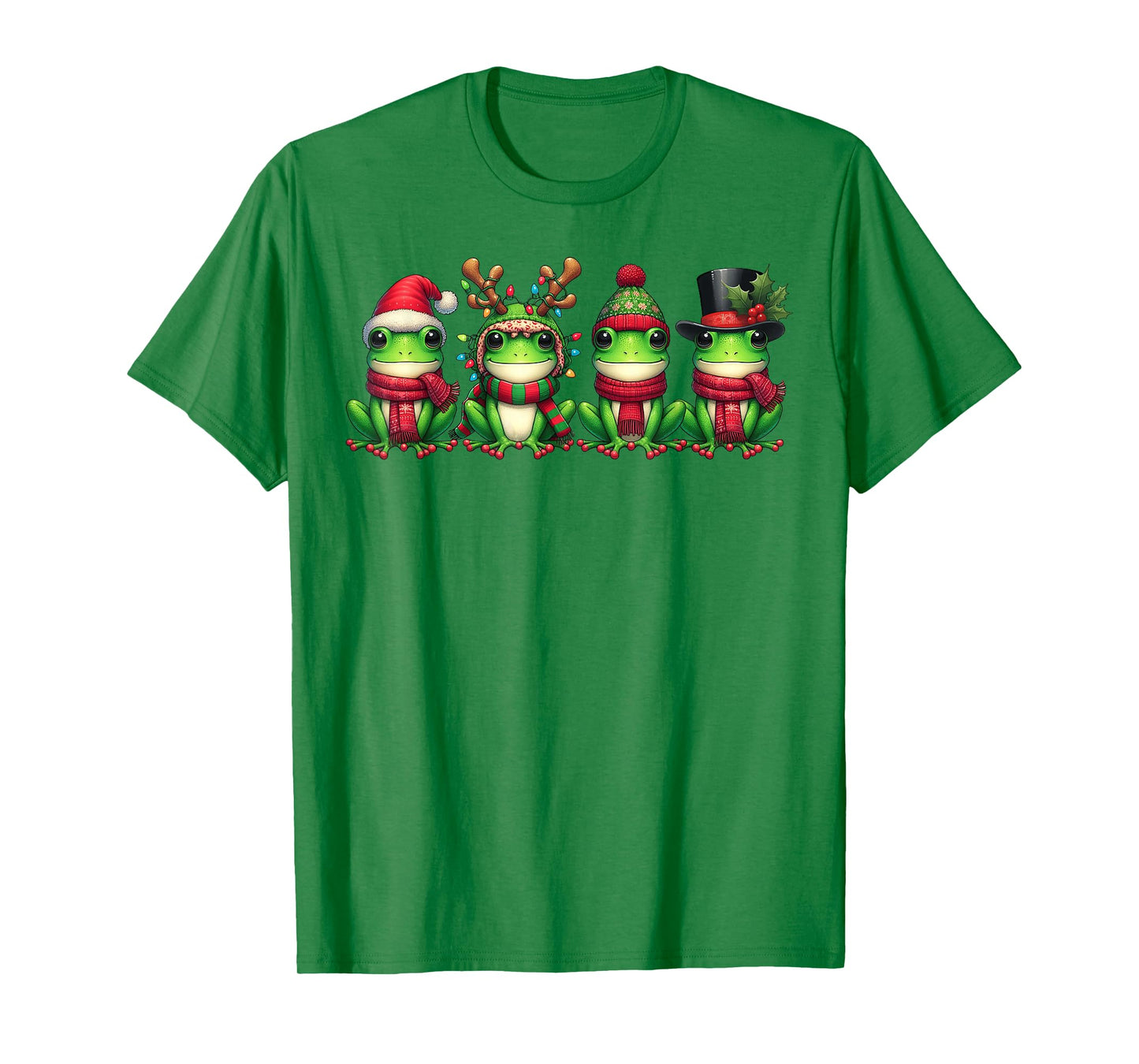 Cute Christmas Frogs Santa Funny Holiday Winter Frog Lovers T-Shirt