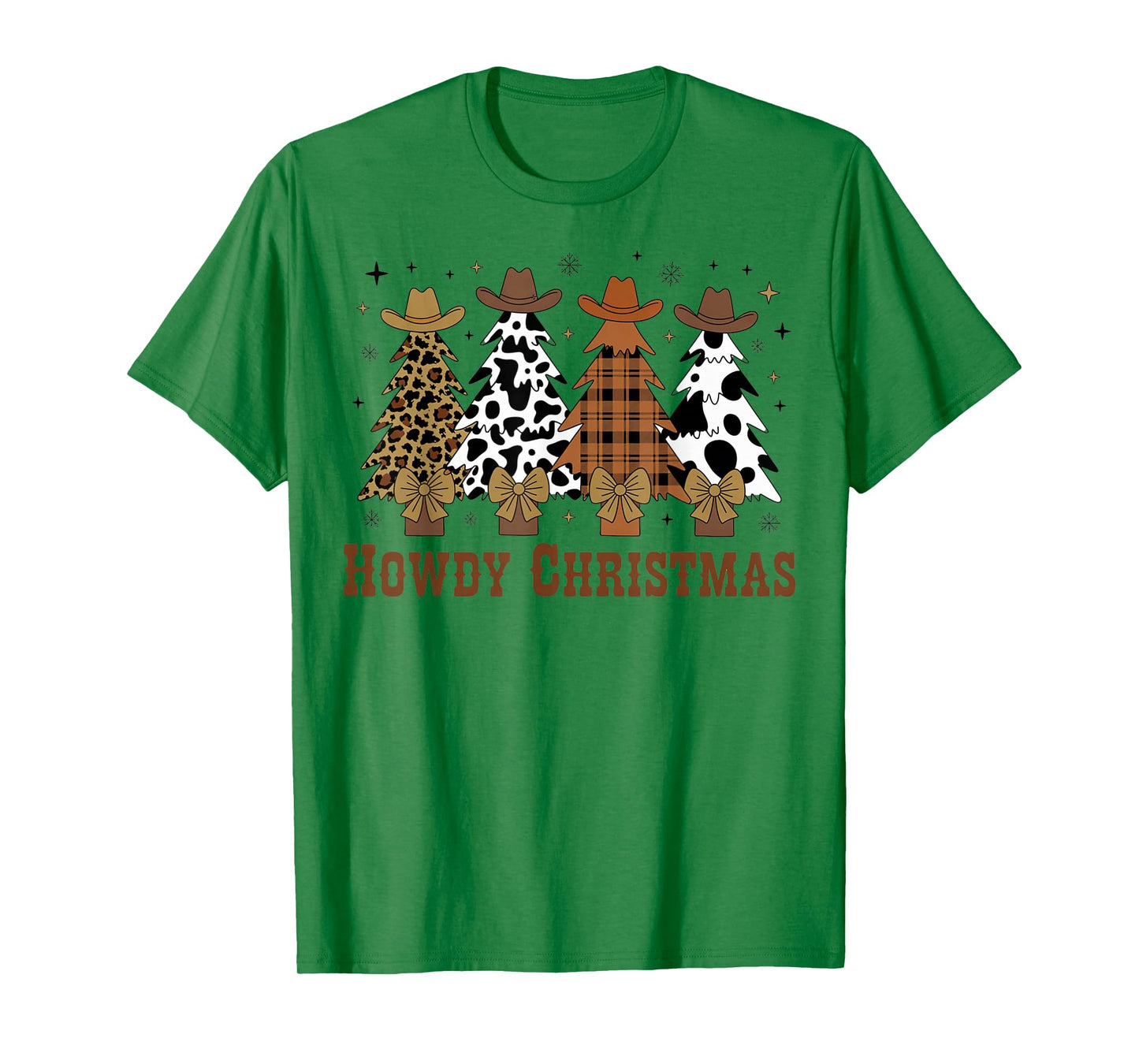 Howdy Christmas Tree Cowboy Hat Funny Western Country Xmas T-Shirt
