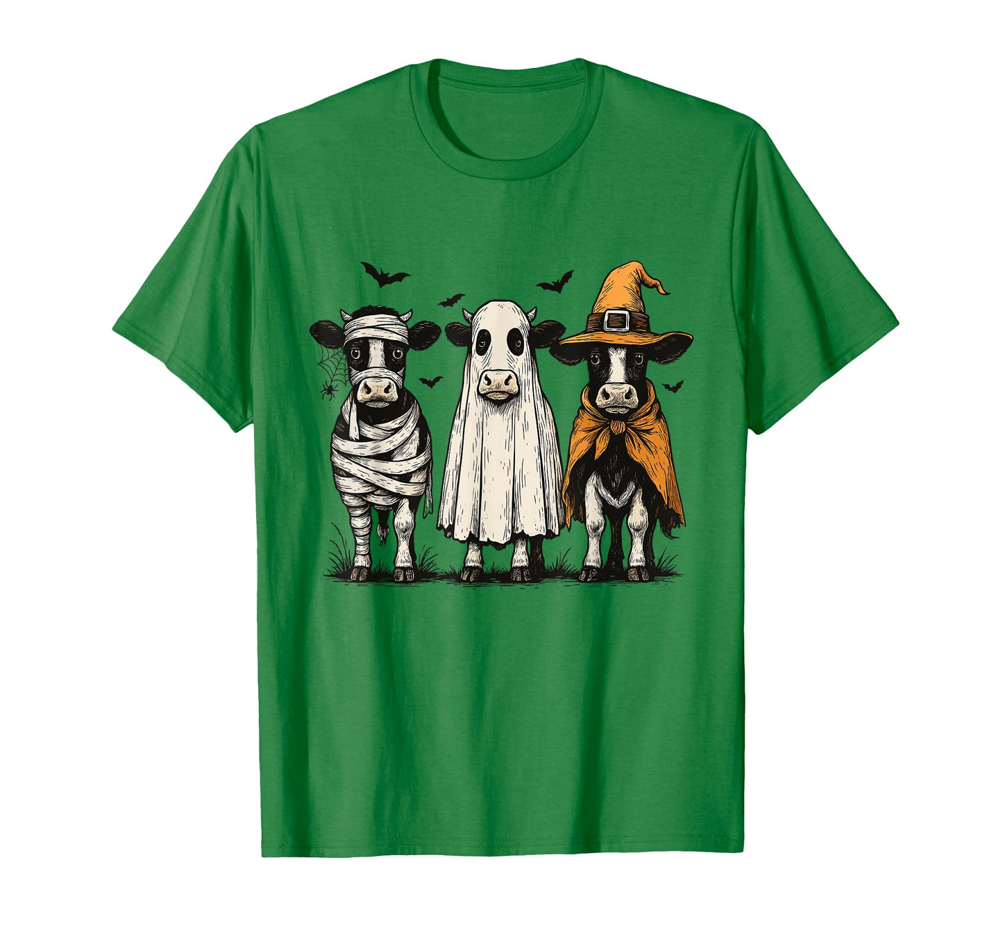 Funny Ghost Cow Halloween Cow Lover Cow Witch Spooky Season T-Shirt