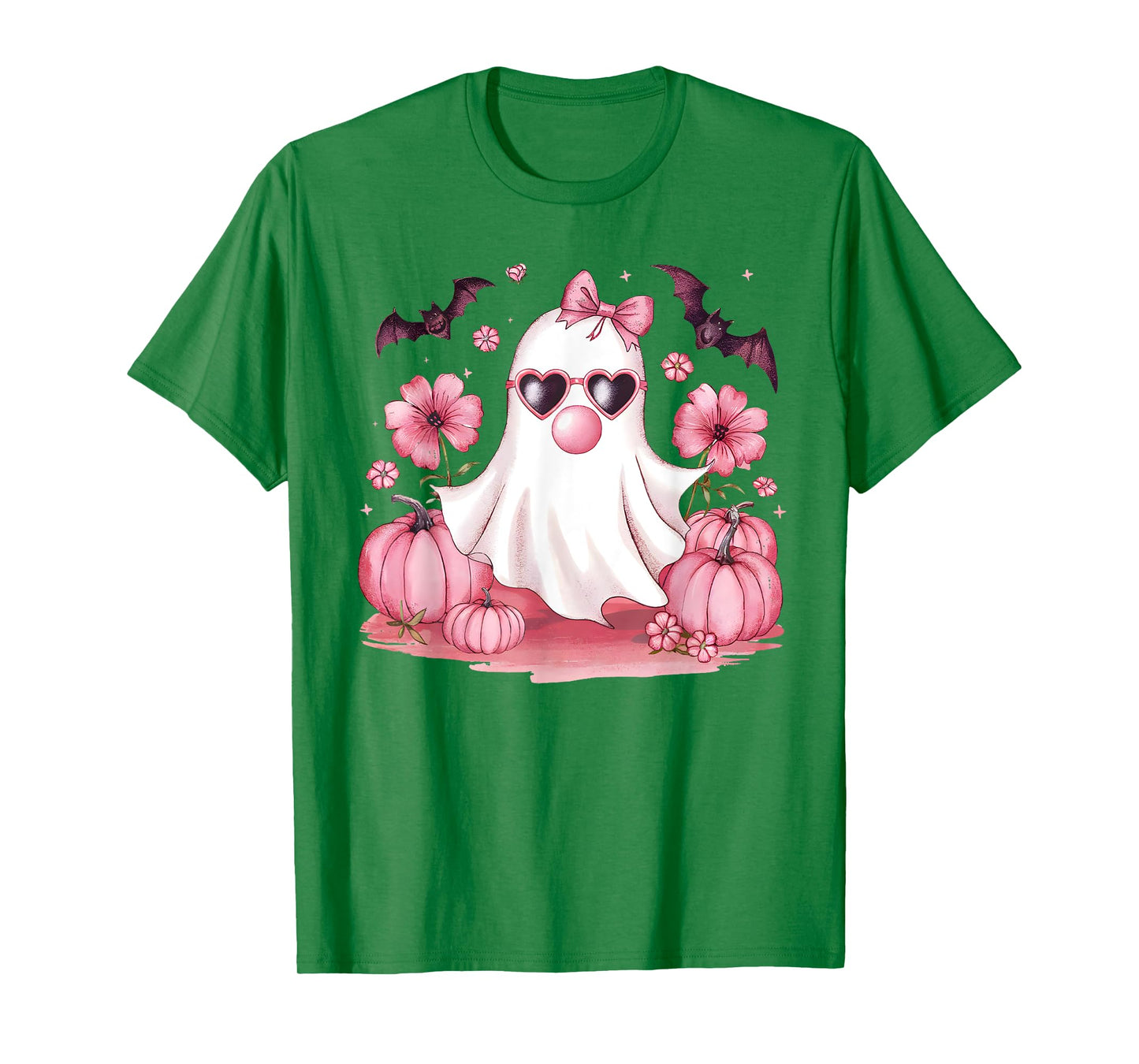 Cute Girly Ghost Blowing Bubble Gum Halloween Costume Kids T-Shirt