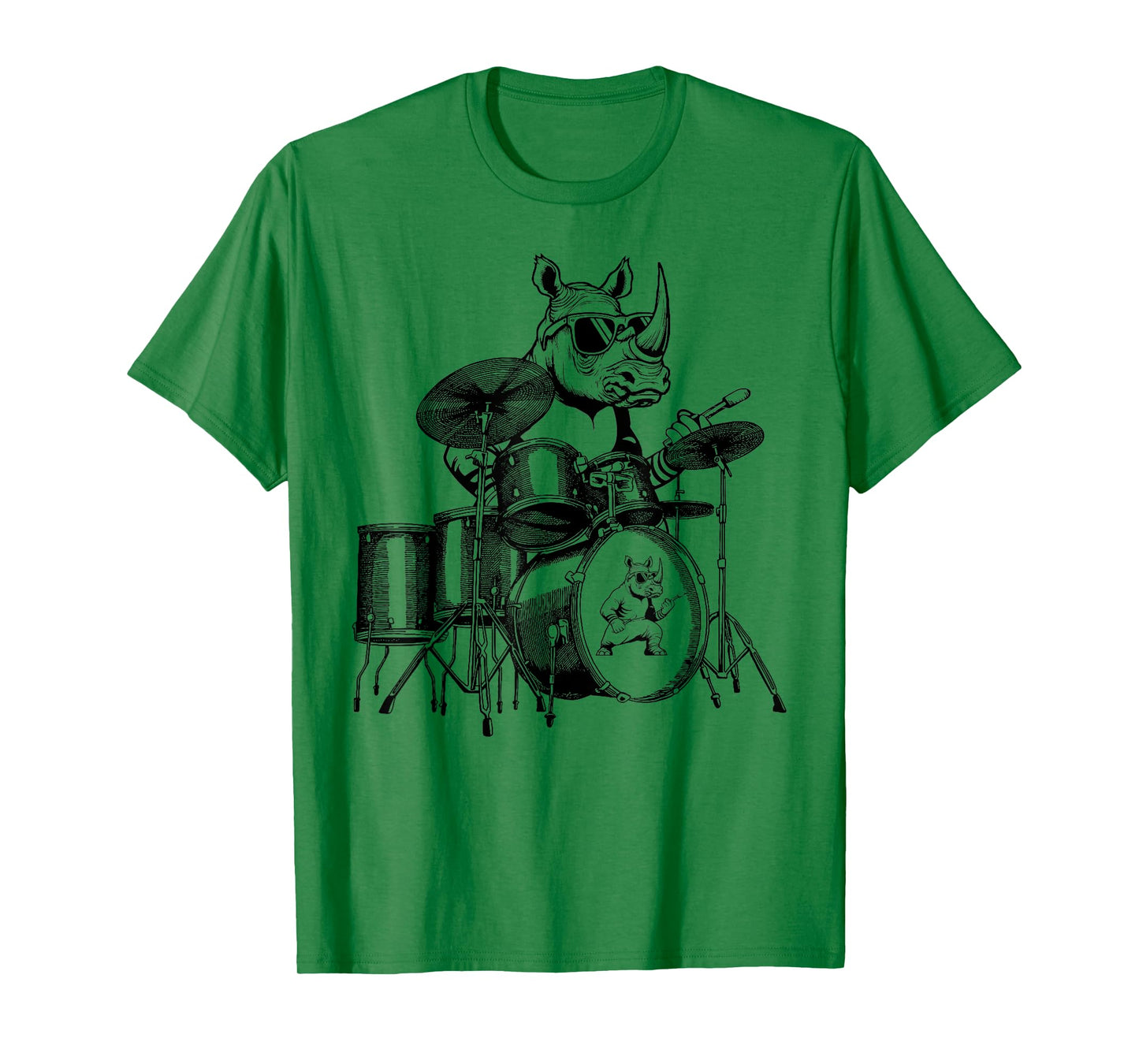 Rhino Playing Drums Drummer Drumming Musician Band T-Shirt