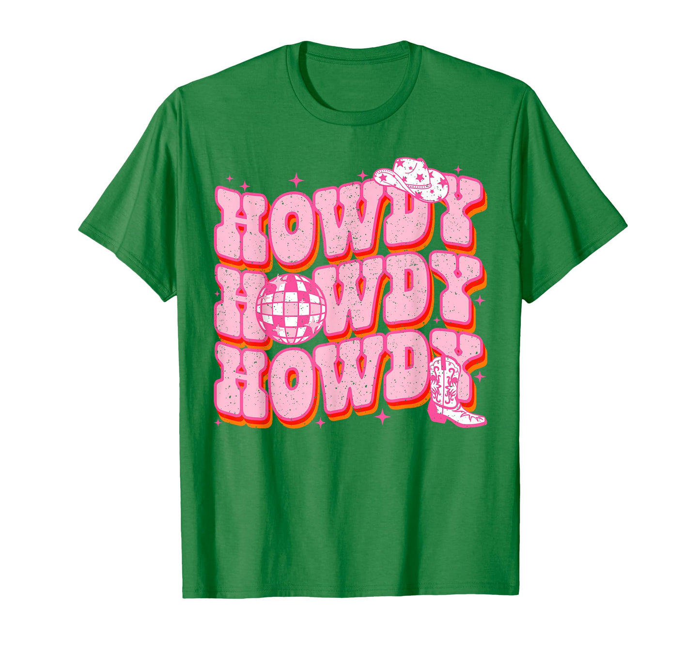 Howdy Southern Western Girl Country Rodeo Pink Cowgirl Disco T-Shirt