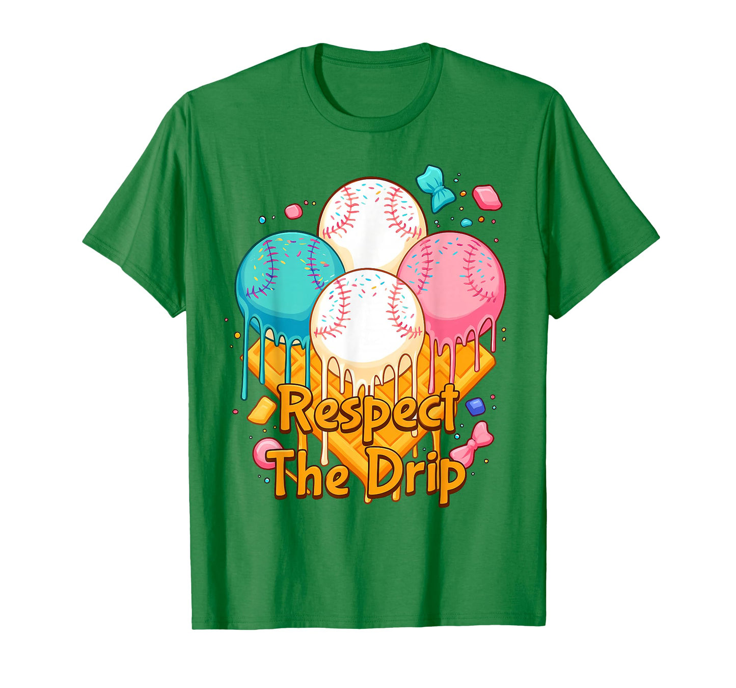 Respect The Drip Baseball Drip Boys Ice Cream Drip Youth T-Shirt