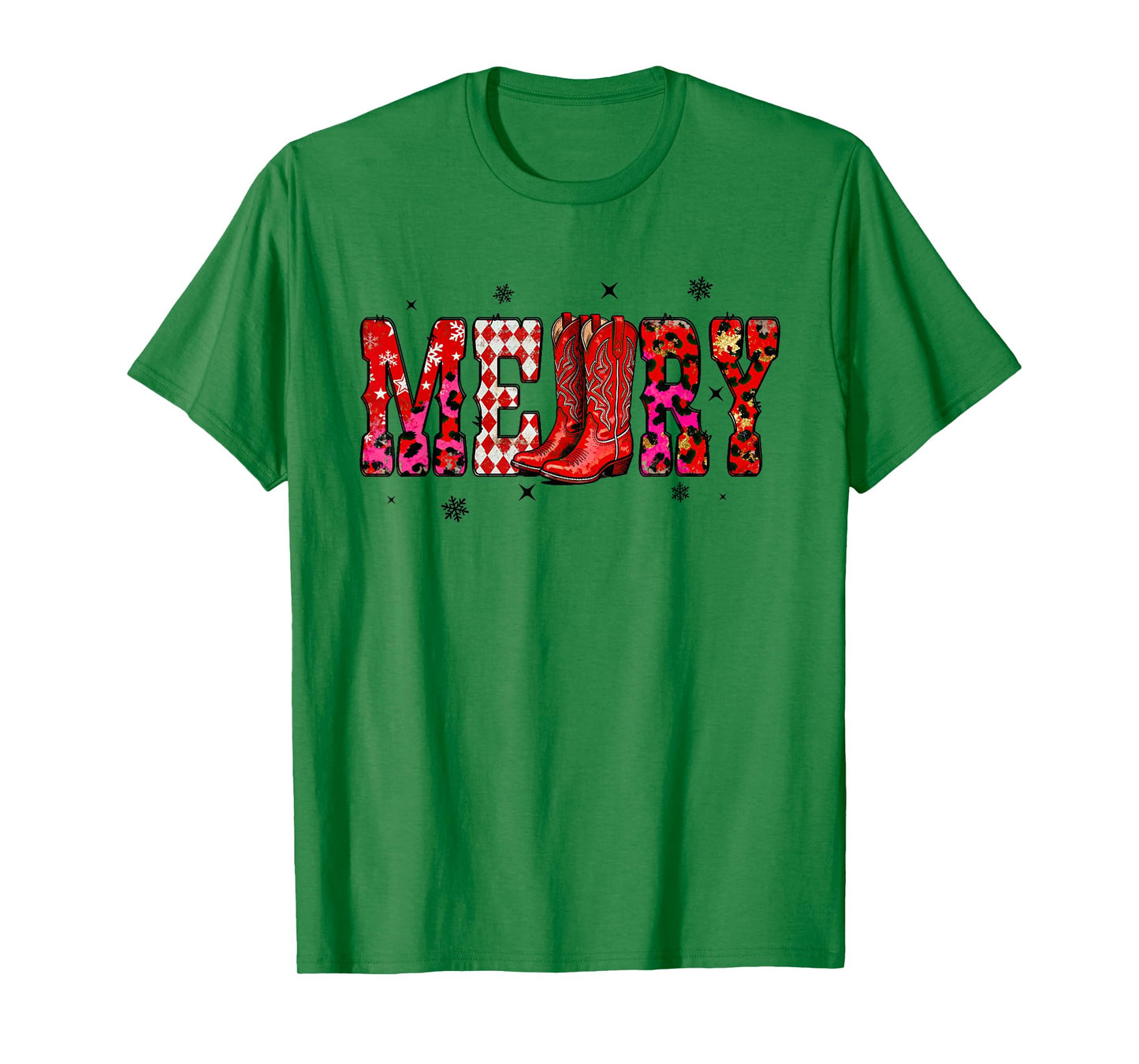 Merry Christmas Western Cowgirl Boots Howdy Xmas Holiday T-Shirt