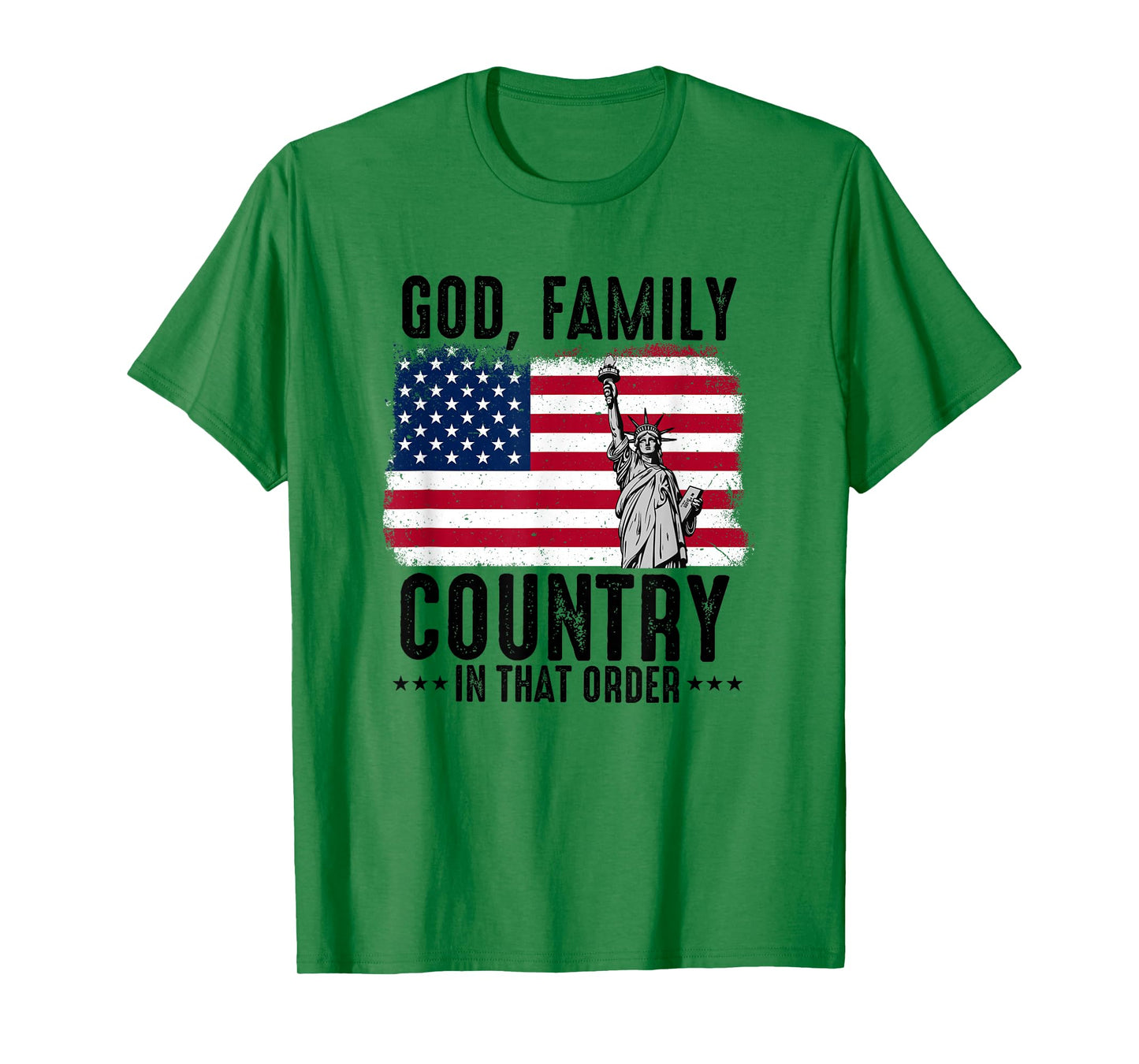 god Family Country in That Order American Flag Patriot USA T-Shirt