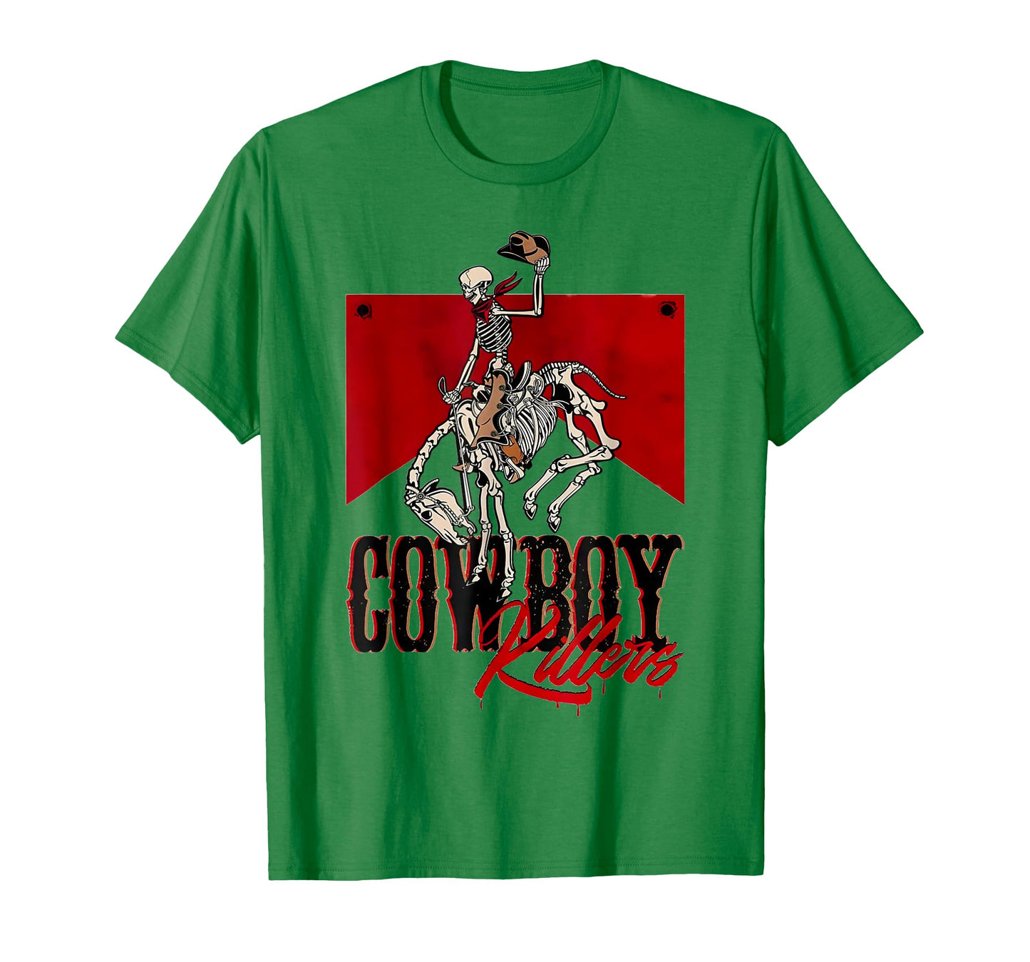 Cowboy Kller Vintage Skeleton Boho Western Country T-Shirt