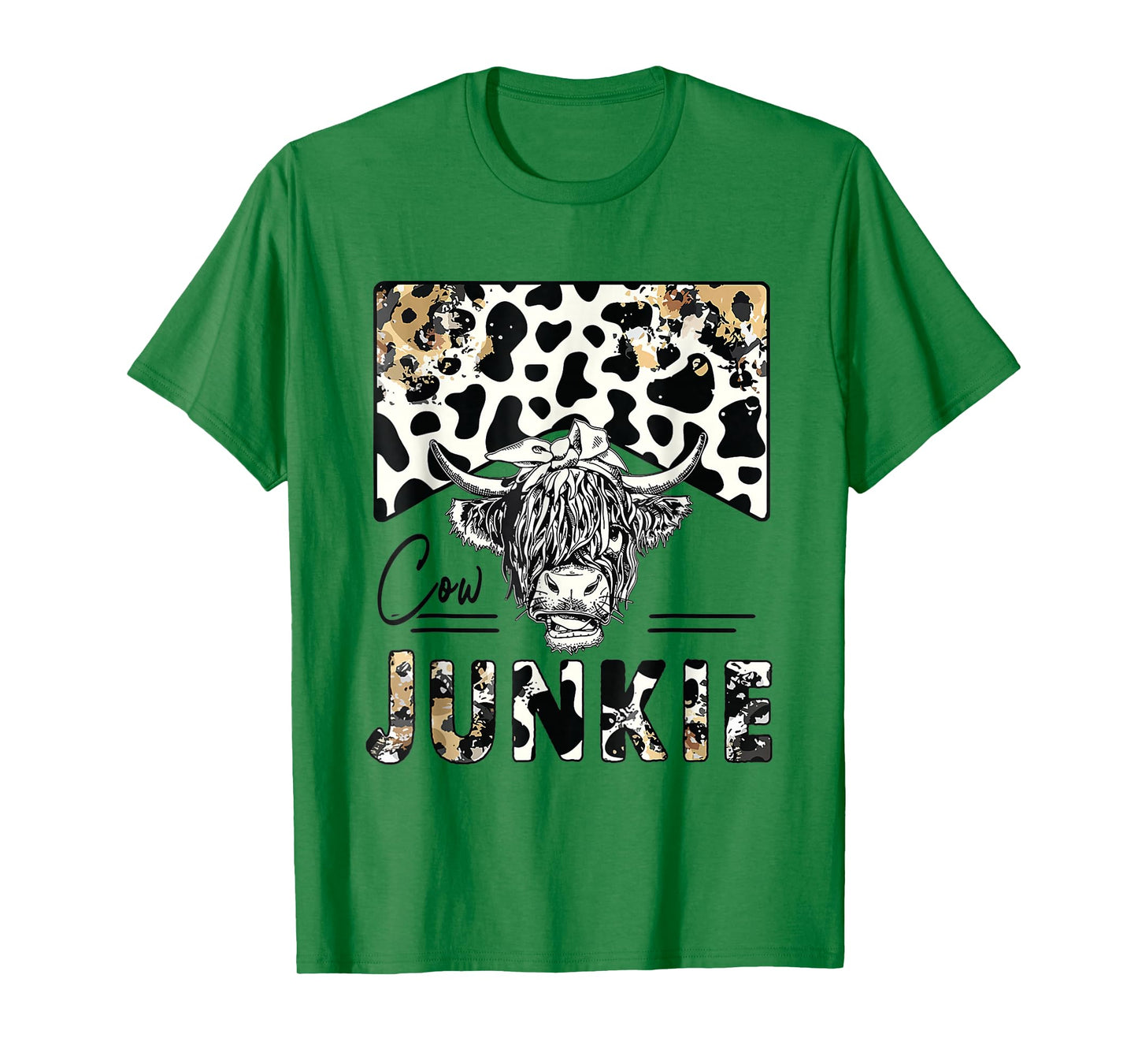 Leopard Highland Cow Bandana Cow Junkie Western Country Gift T-Shirt