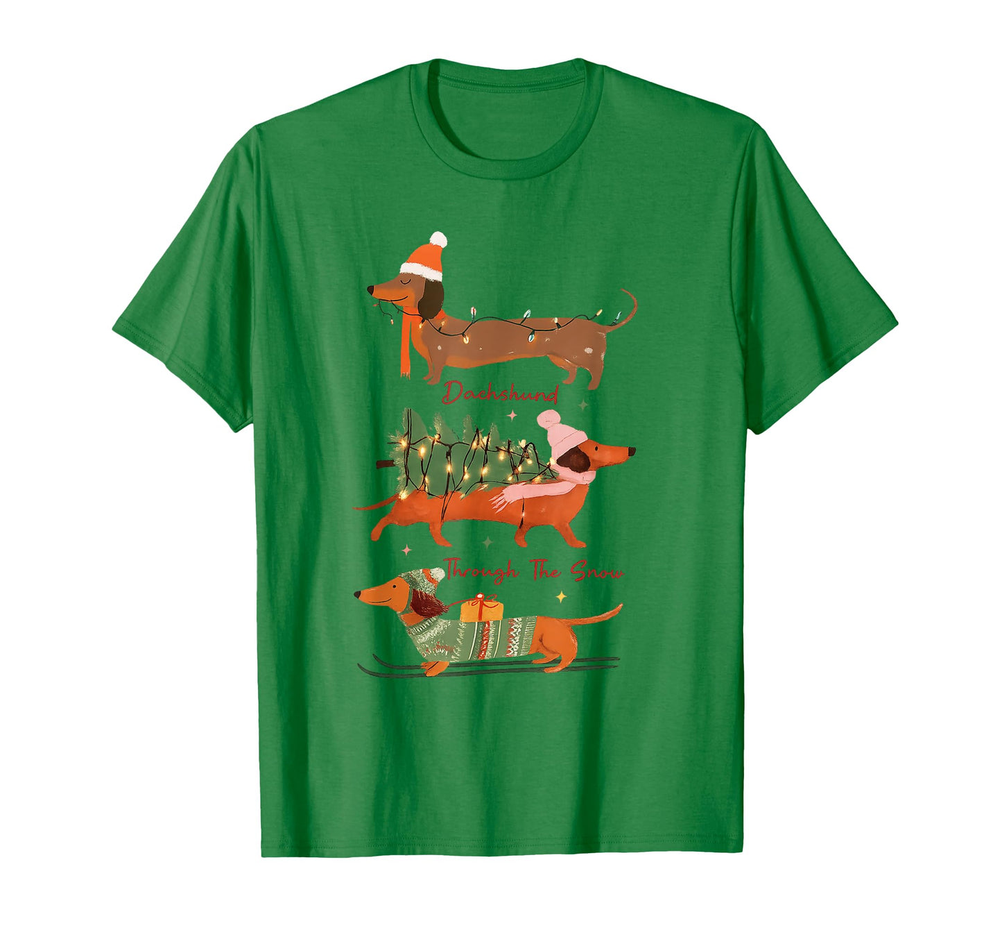 Dachshund Through The Snow Merry Christmas Dachshund Dog T-Shirt