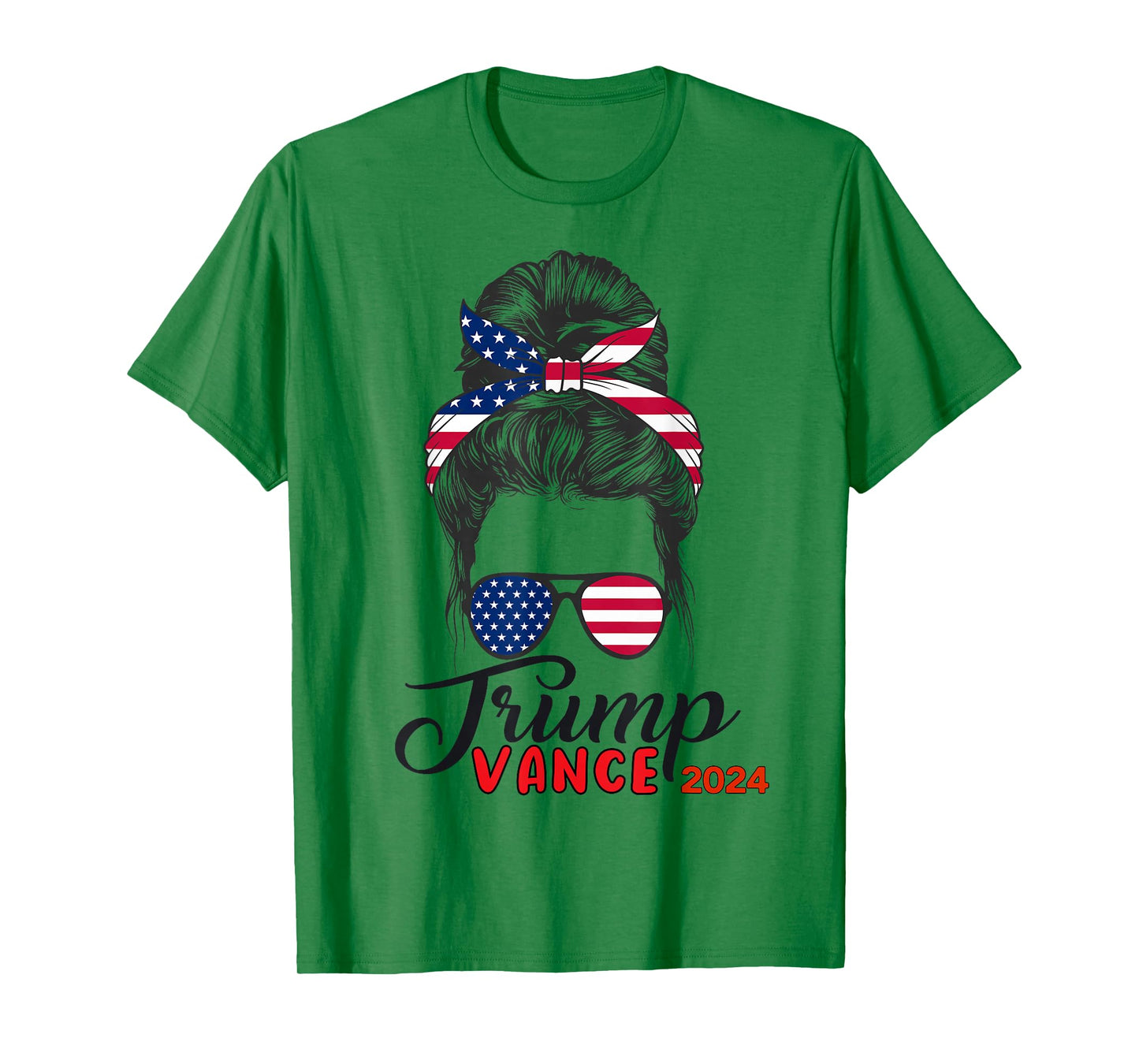Trump Vance 2024 Trump Girl USA Flag T-Shirt