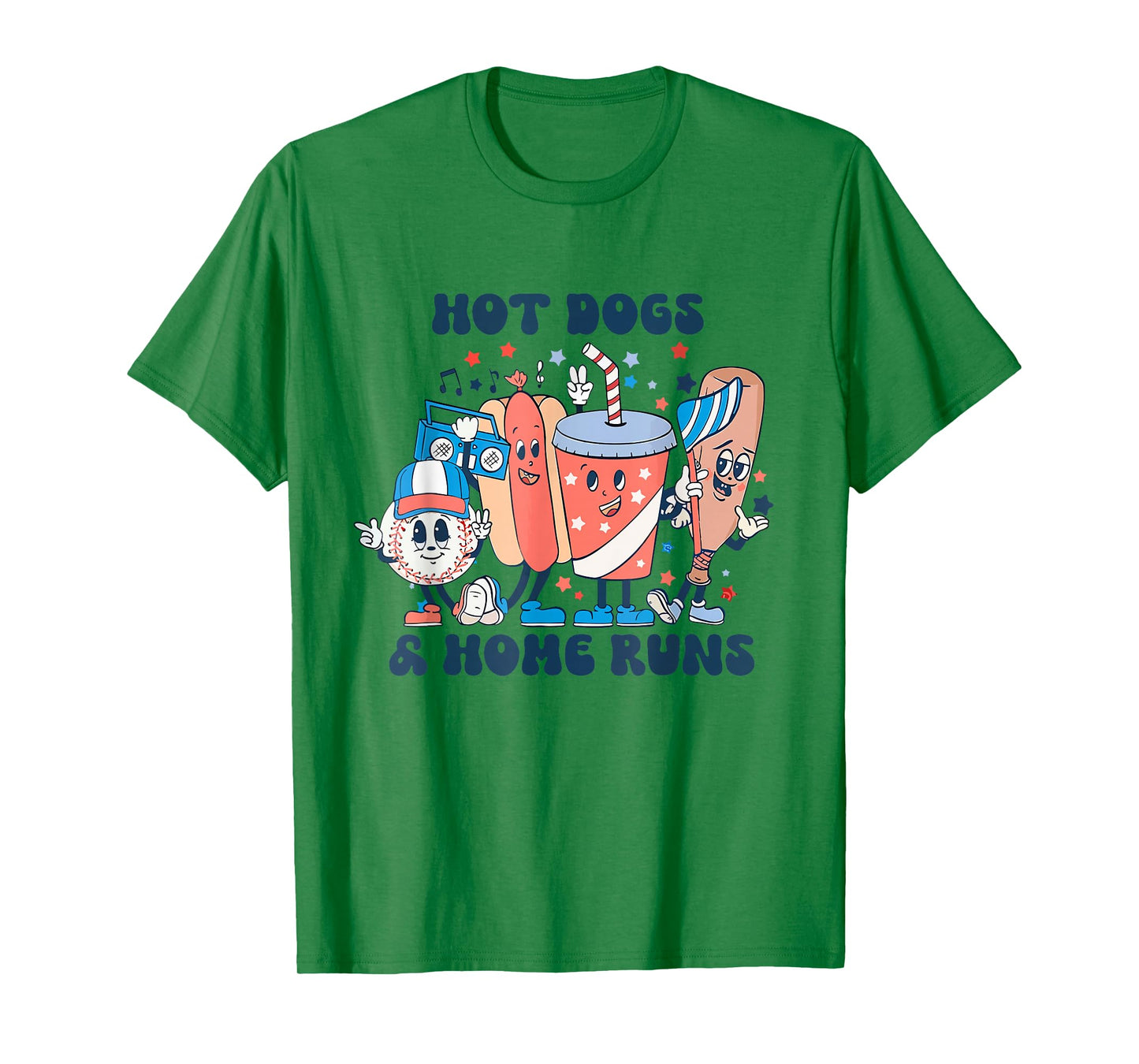 Hot Dogs and Home Runs Hot Dog Baseball Touchdown T-Shirt