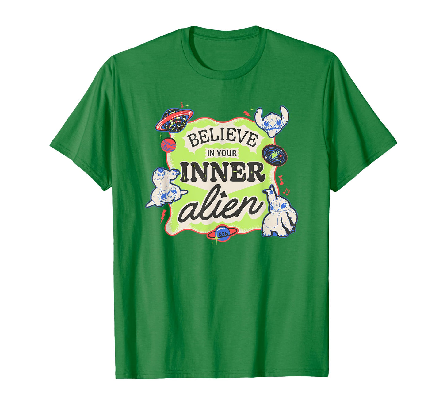 Disney Lilo & Stitch Believe In Your Inner Alien Retro Logo T-Shirt