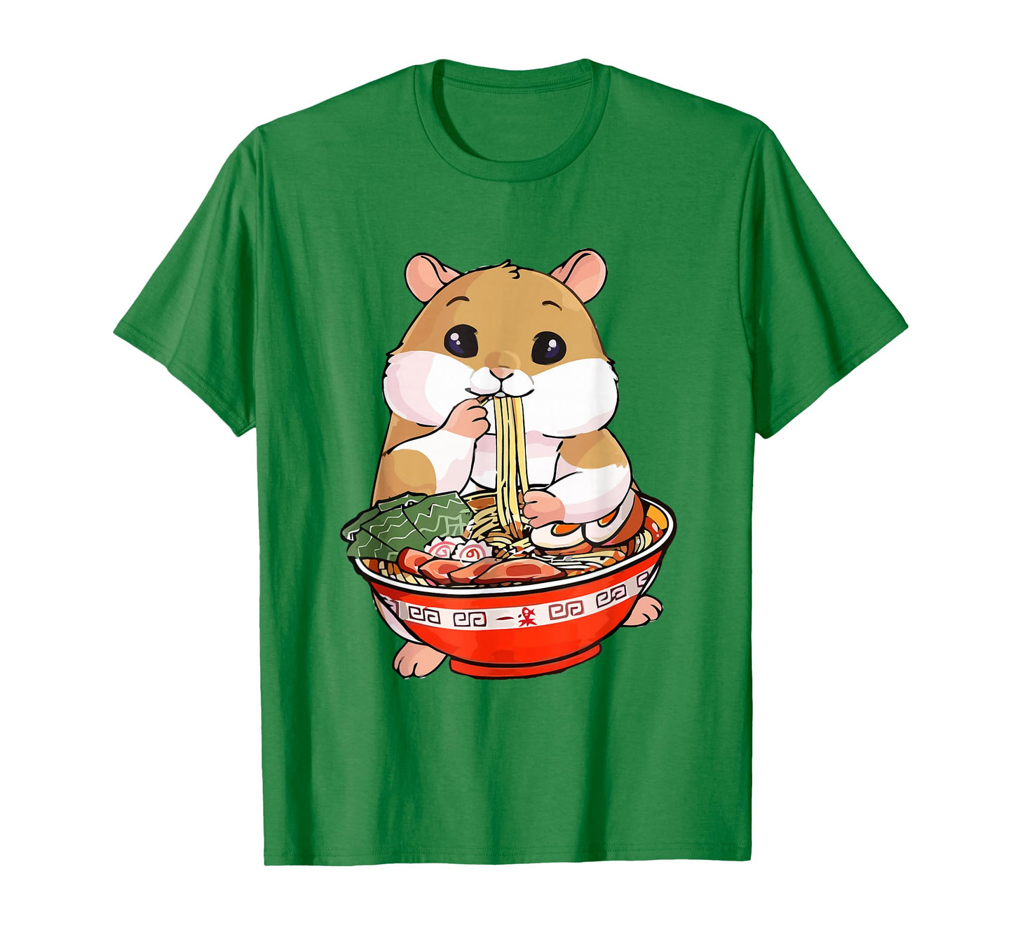 Kawaii Hamster Eating Ramen Noodles Anime T-Shirt