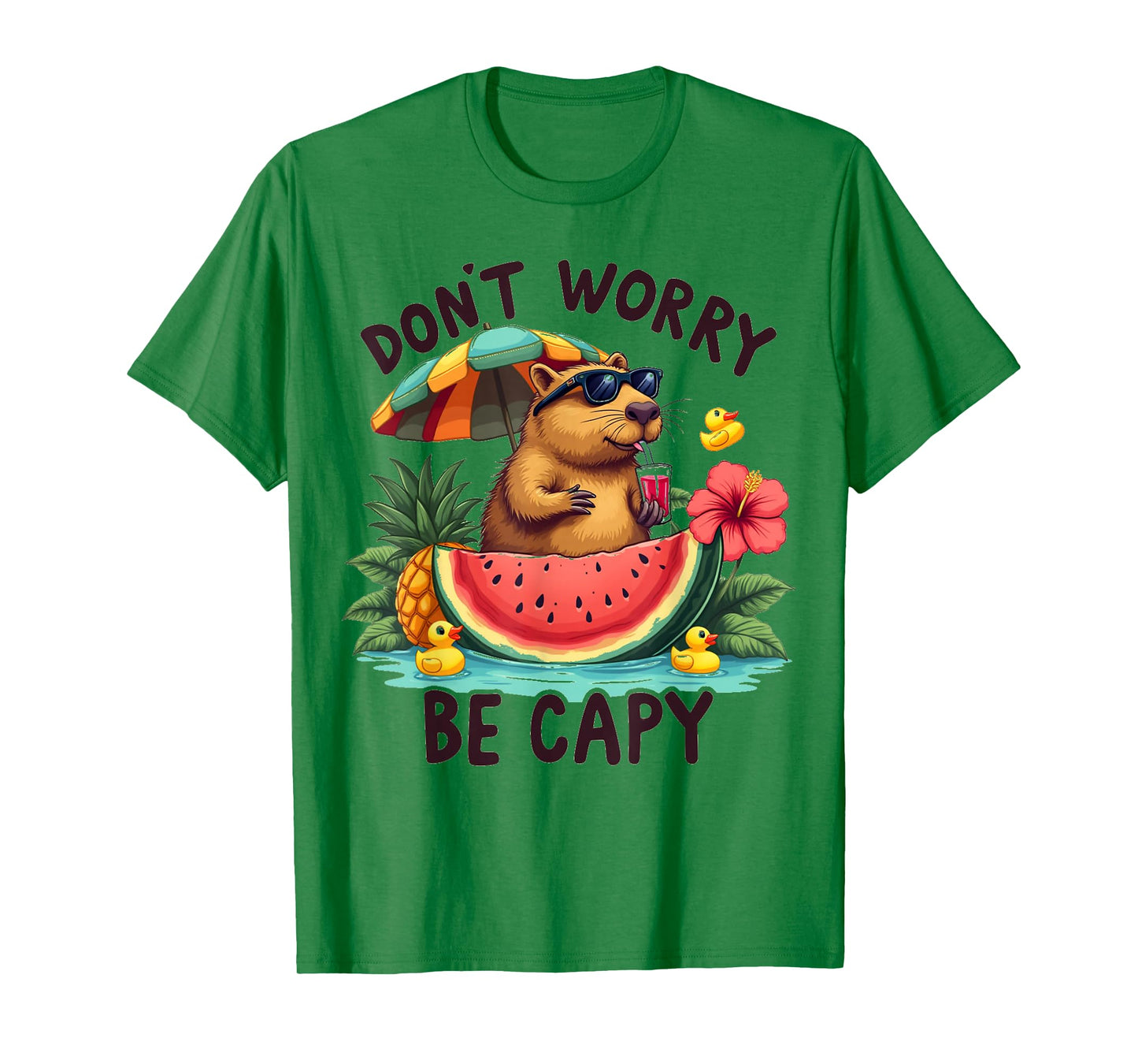 Funny Don't Worry Be Capy Kids Youth Womens Girl Capybara T-Shirt