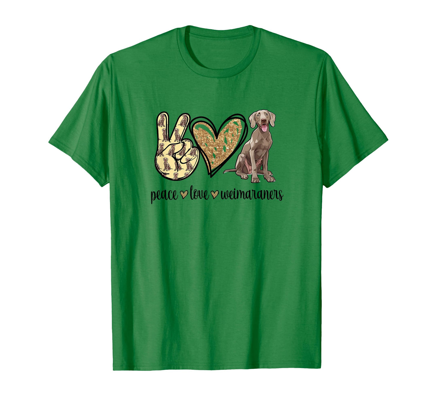 Womens Girls Owners Cute Peace Love Weimaraner Lover T-Shirt