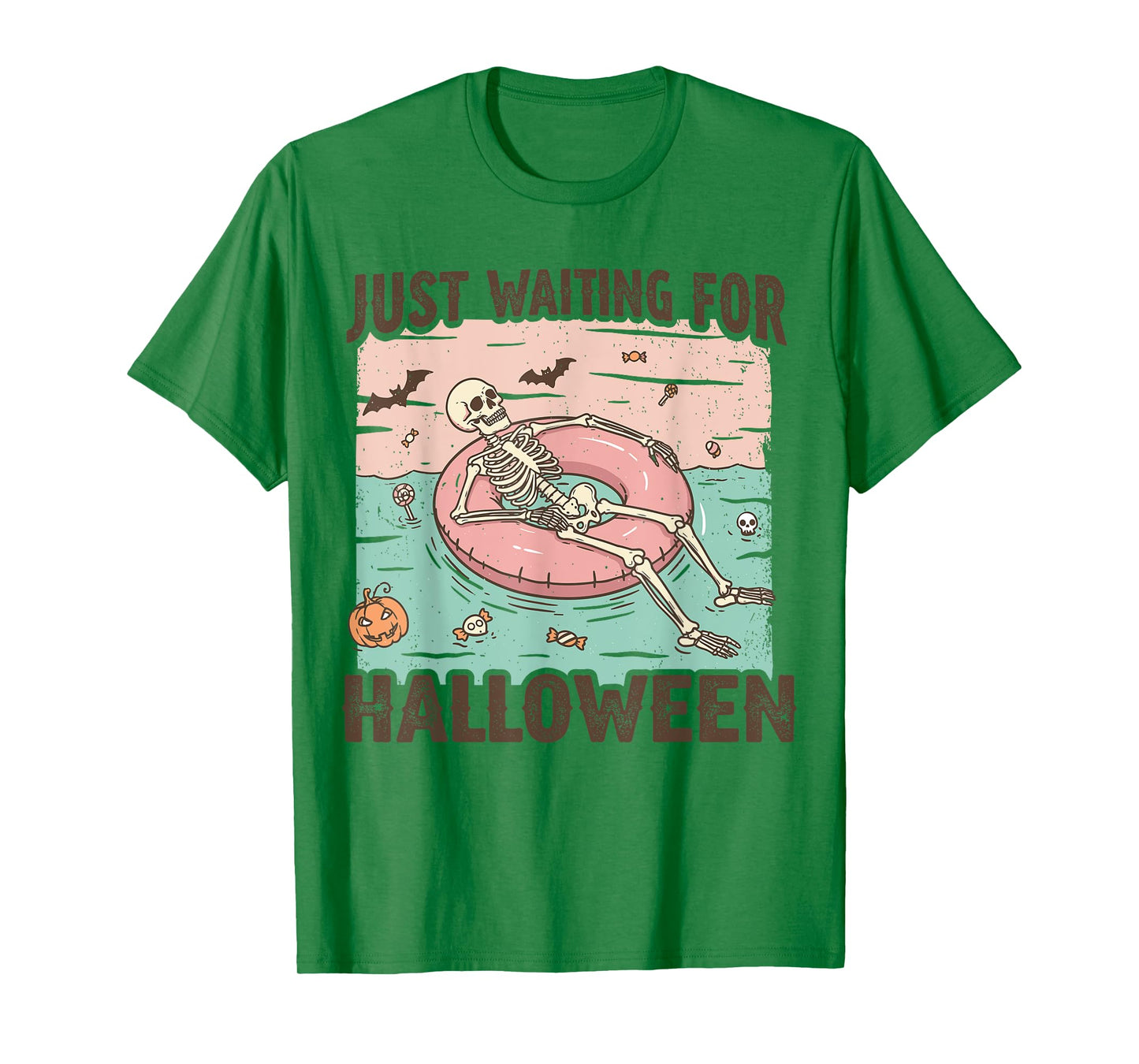 Spooky Summer Skeleton Just Waiting For Halloween T-Shirt