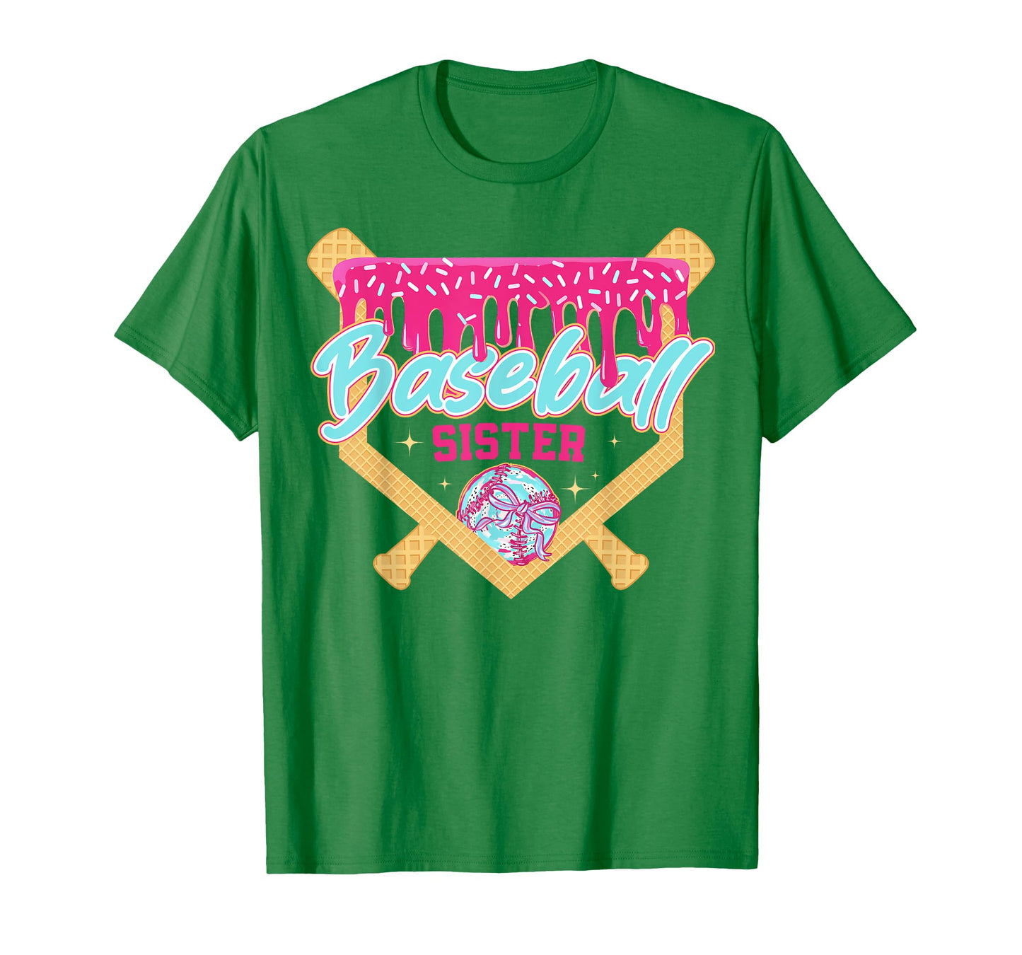 Baseball Sister Drip Ice Cream Baseball Game Day T-Shirt
