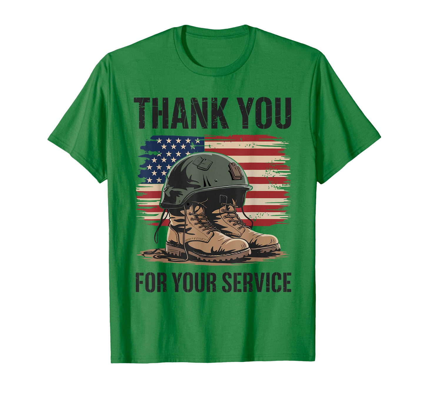 Patriotic American Flag Thank You Veterans Men Women Kids T-Shirt