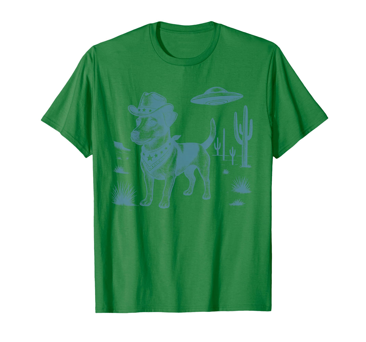 Jack Russell Cowboy Vintage UFO Western Country Dog Lovers T-Shirt