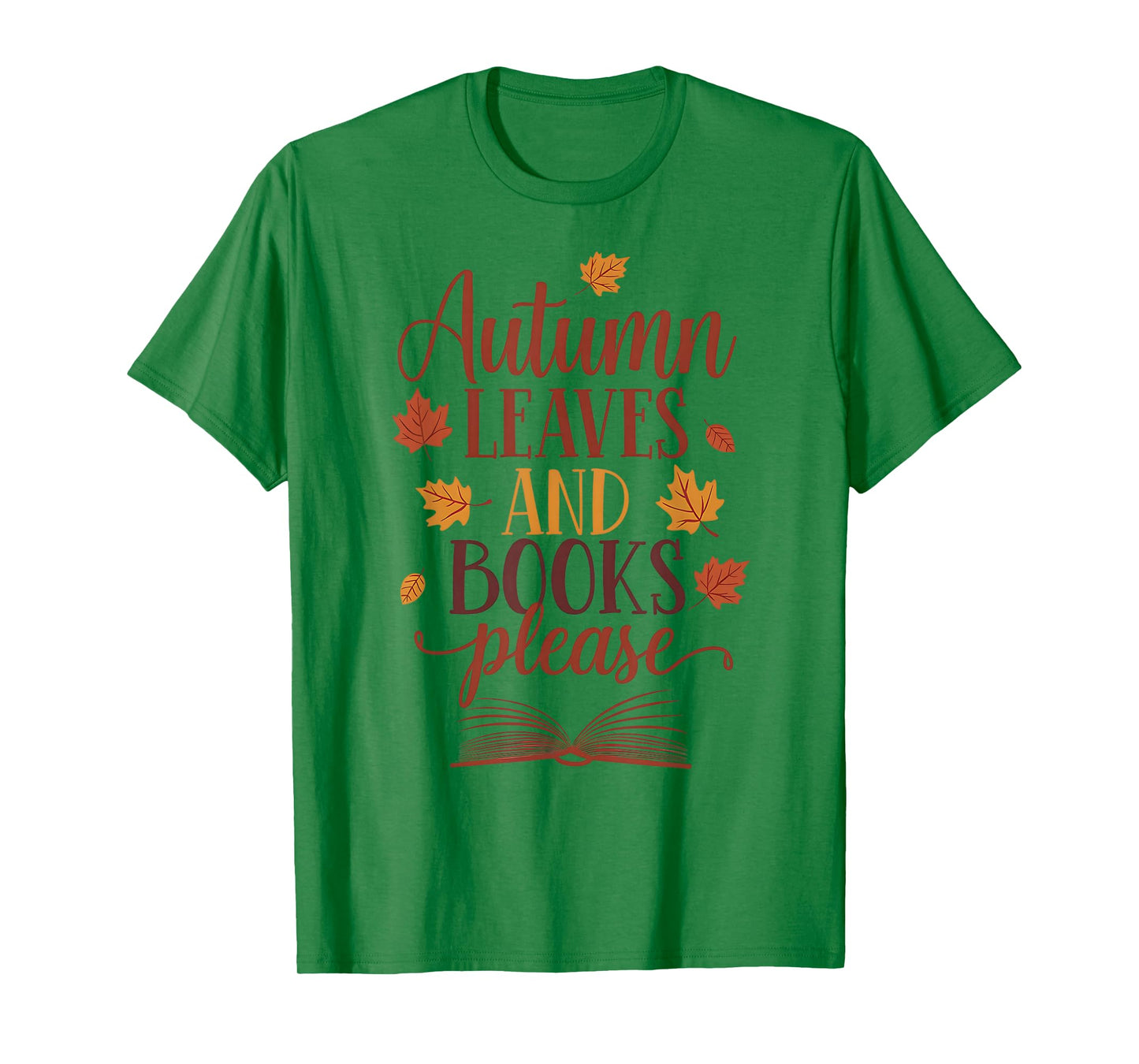 Autumn Leaves and Books Please - Cozy Vintage Fall Design T-Shirt