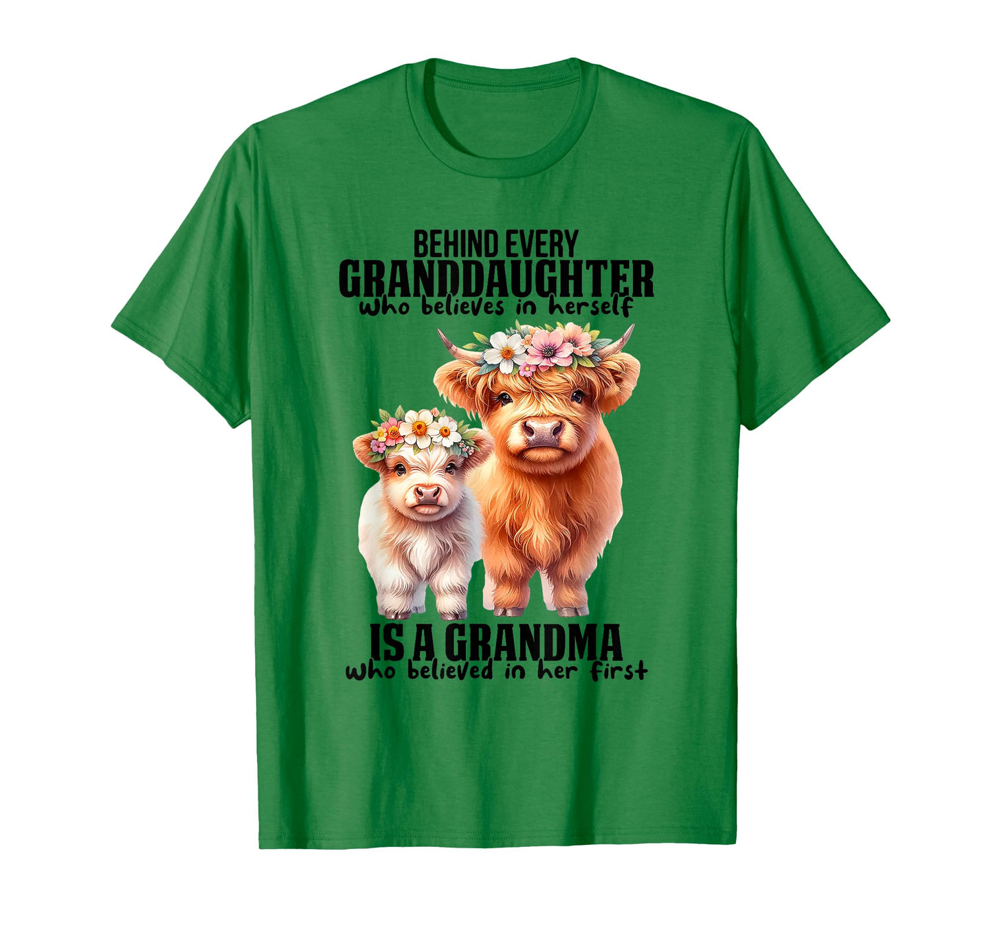 Behind Every Granddaughter Grandma Family Cow T-Shirt