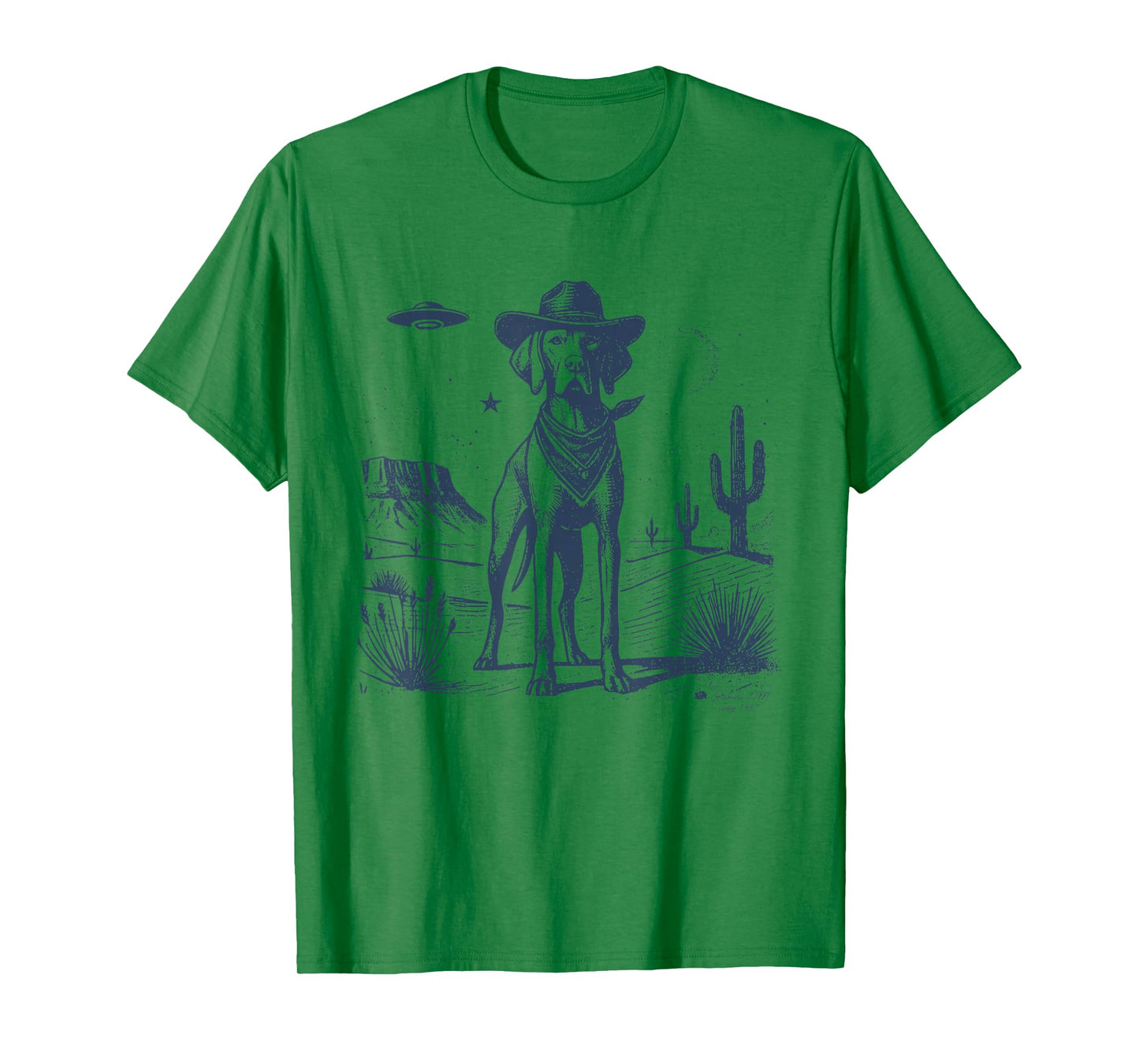 Vizsla Vintage Cowboy Hat Funny Dog Mom Retro Pet Dad T-Shirt