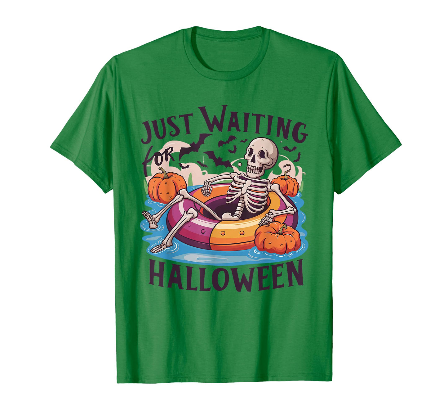 Funny Skeleton Just Waiting For Halloween T-Shirt