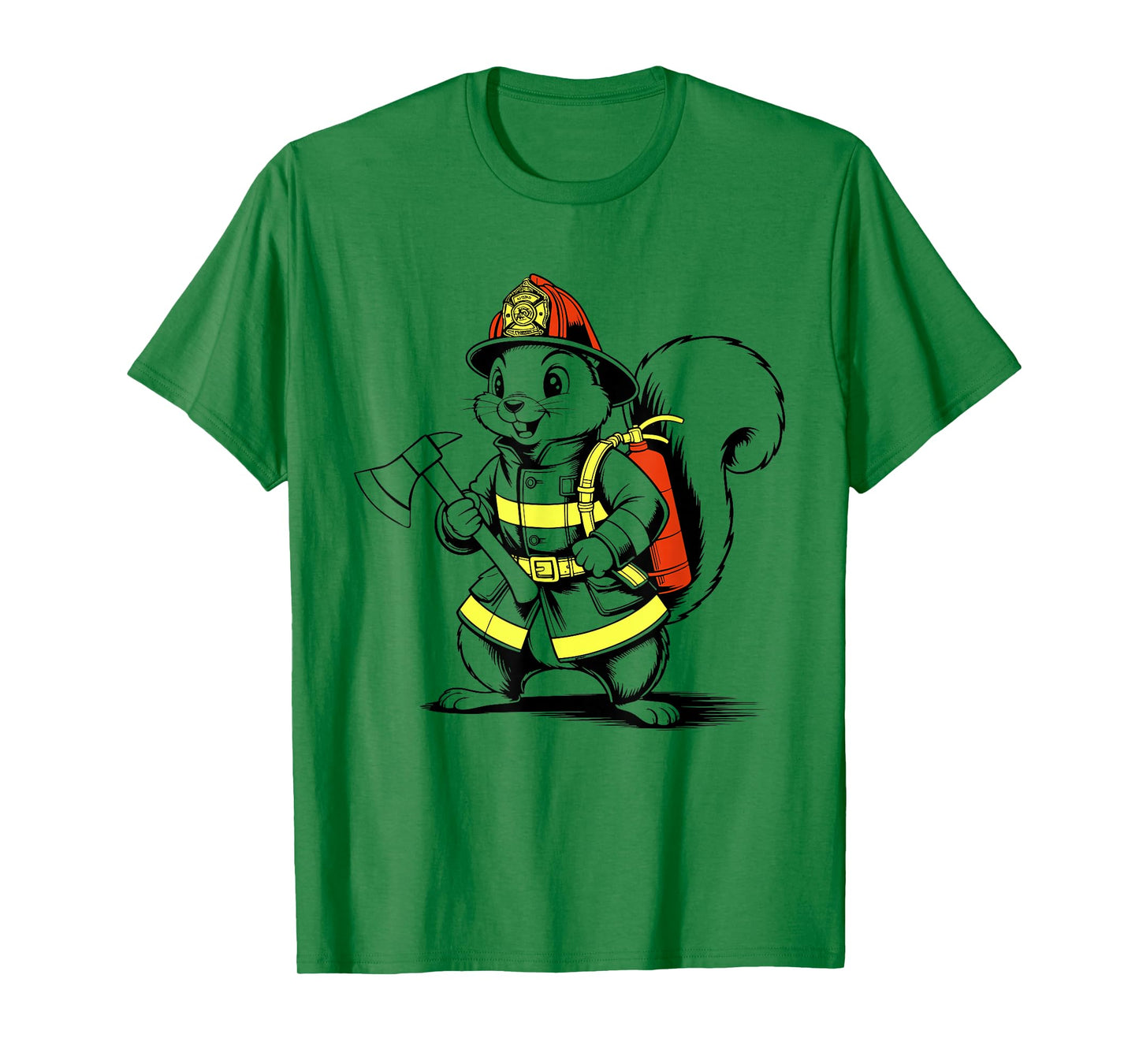 Firefighter Squirrel Fire Fighting Fireman T-Shirt