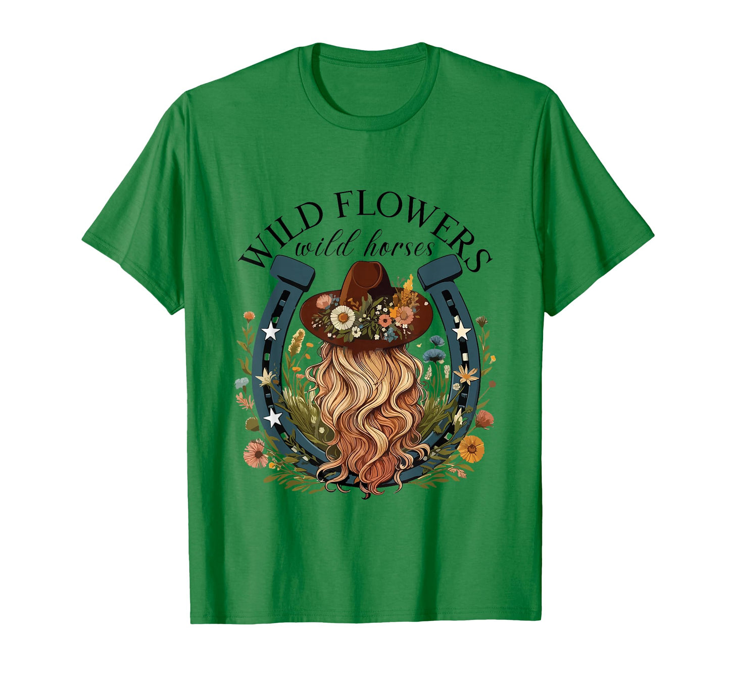 Wildflowers Wild Horses Western Boho Country Music T-Shirt
