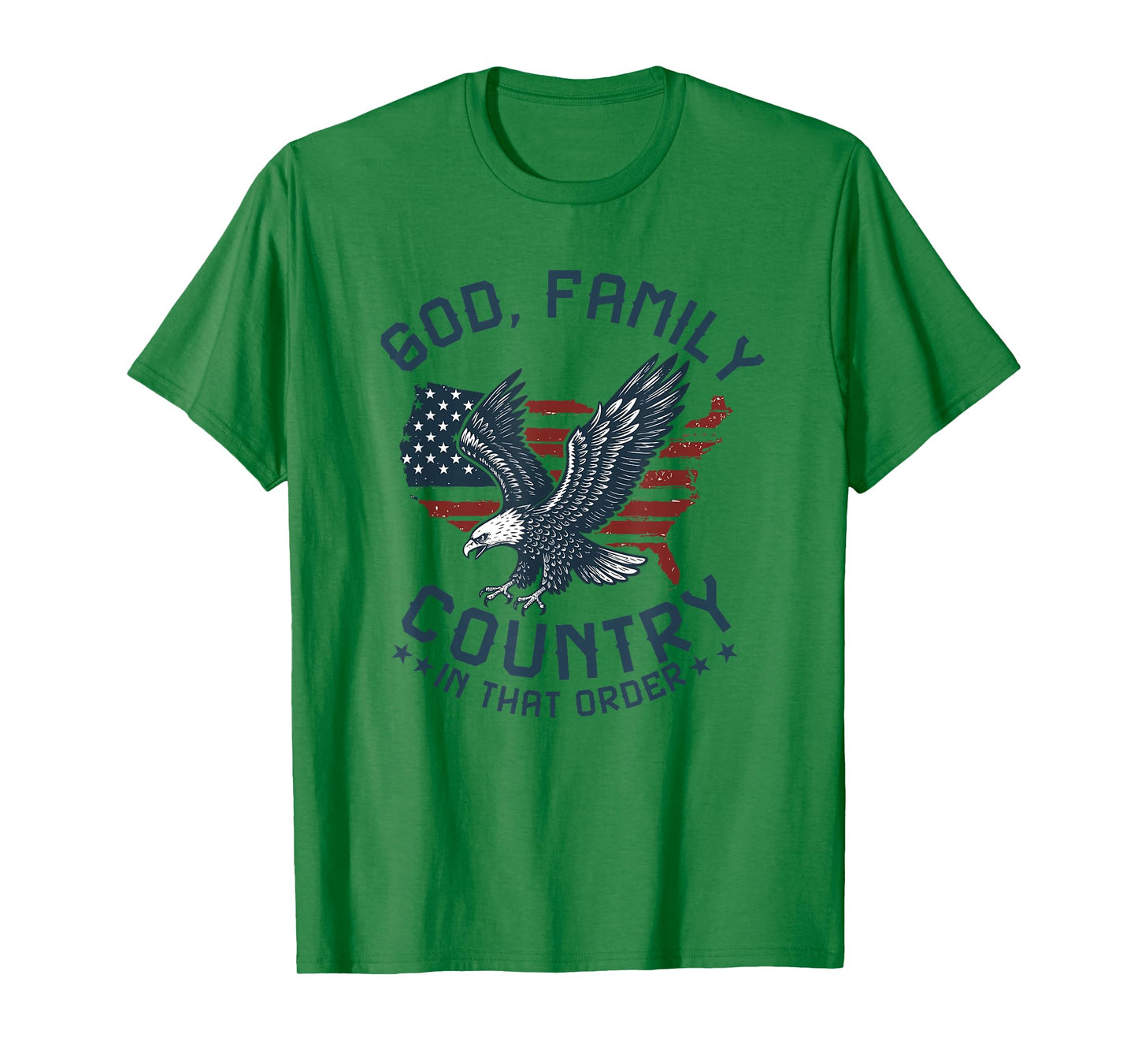 god Family Country in That Order American Flag Patriot USA T-Shirt