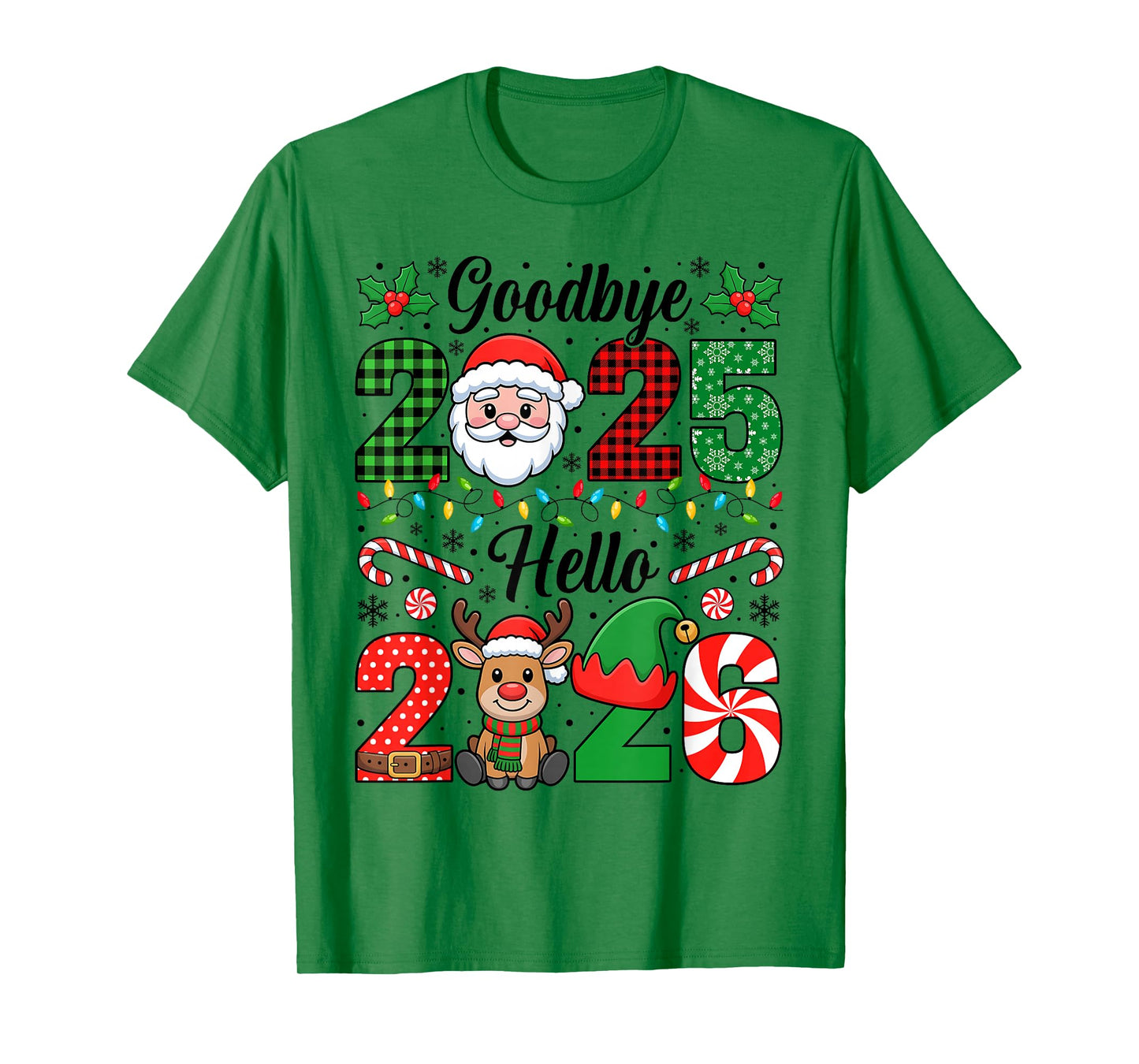 Goodbye 2025 Hello 2026 Christmas Matching Family Pajama T-Shirt