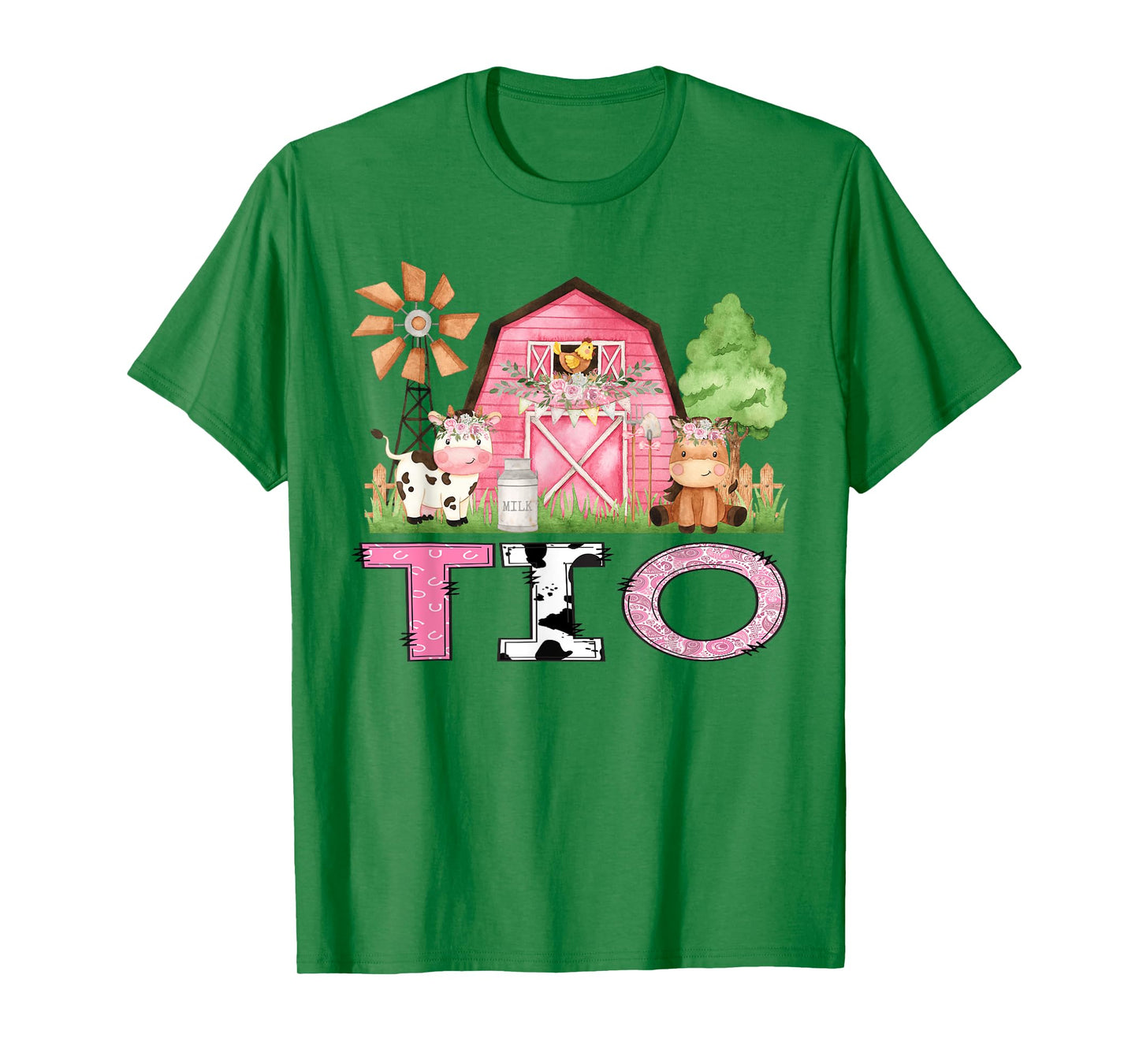 Tio Pink Farm Animal Birthday Kids Matching Family T-Shirt