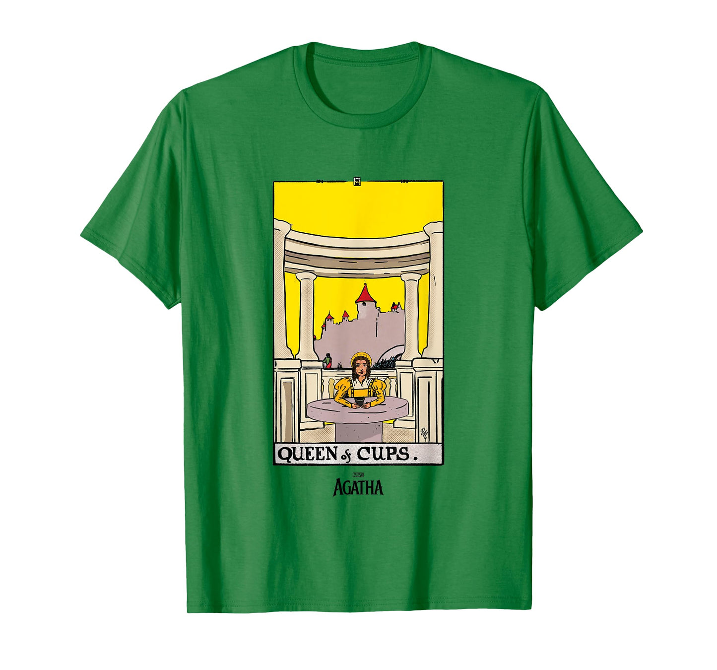 Marvel Agatha All Along Queen Of Cups Vintage Tarot Card T-Shirt