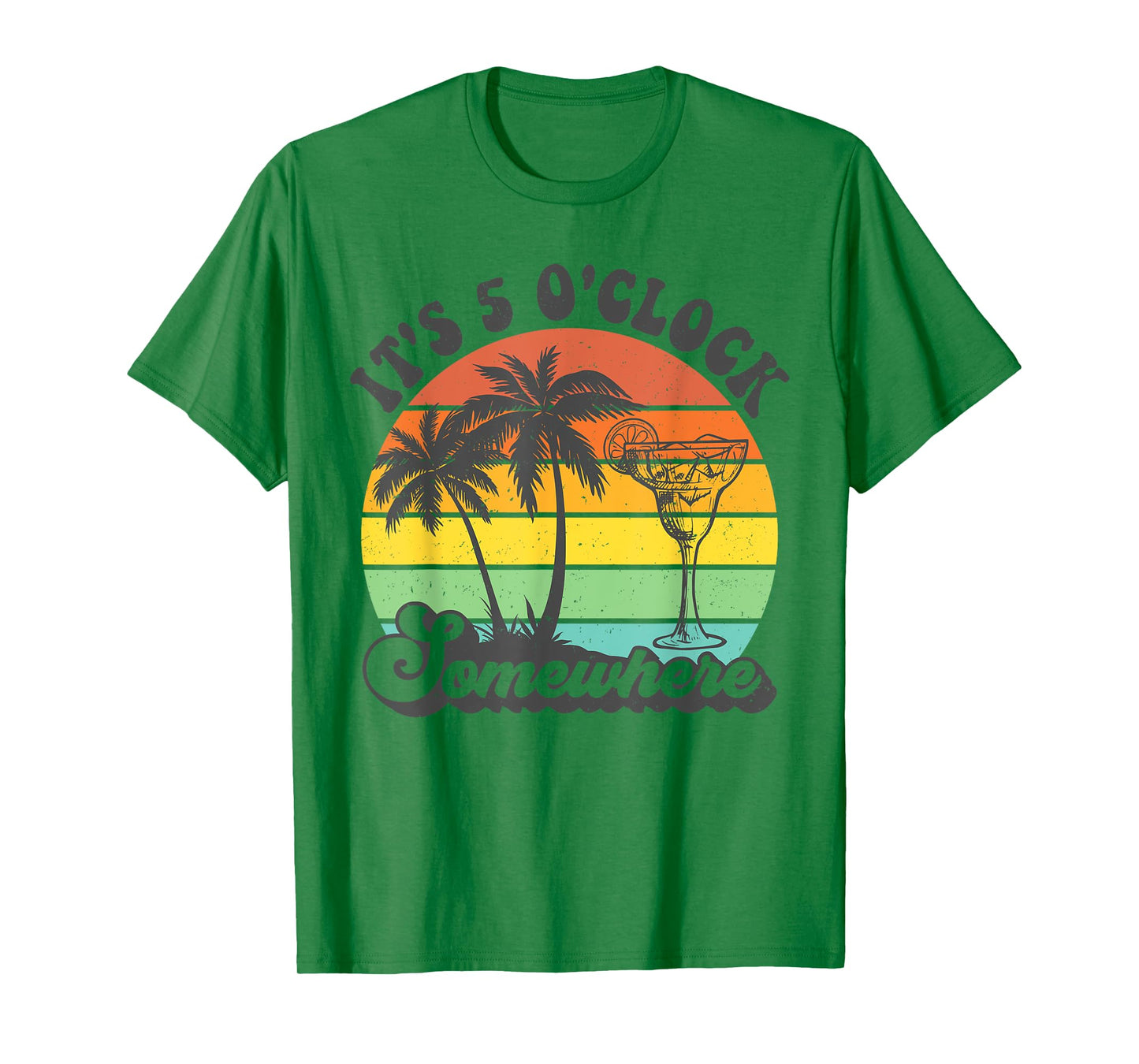 It's 5 O'clock Somewhere Coconut Tree Funny Summer Beach T-Shirt for Men Women