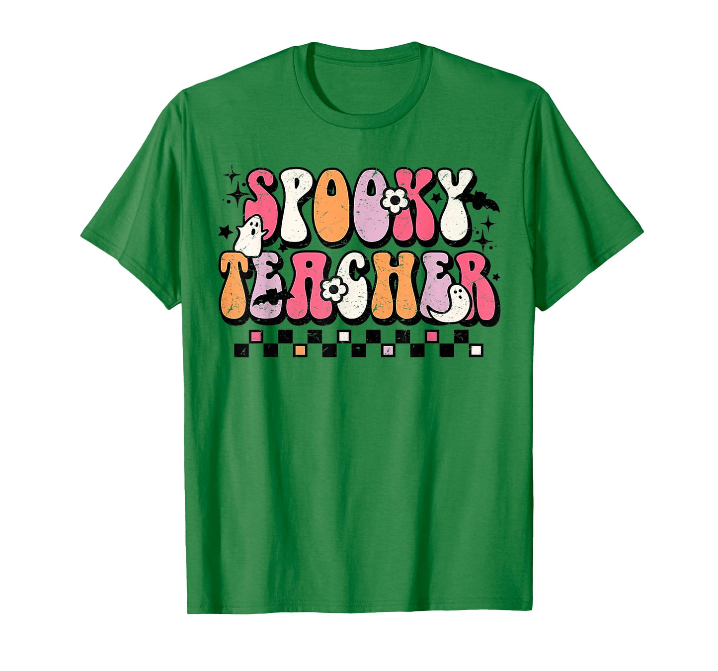 Funny Spooky Season Retro Spooky Teacher Halloween Costume T-Shirt