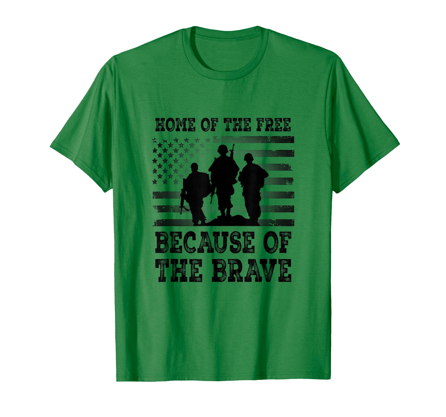 Home of The Free Brave U.S. Soldiers Flag Tribute T-Shirt