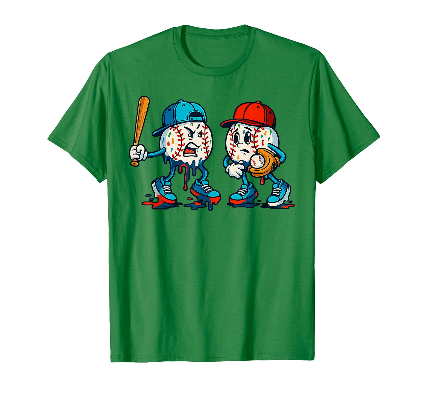Ice Cream Drip Baseball Funny Argument Sports Boys Men Youth T-Shirt