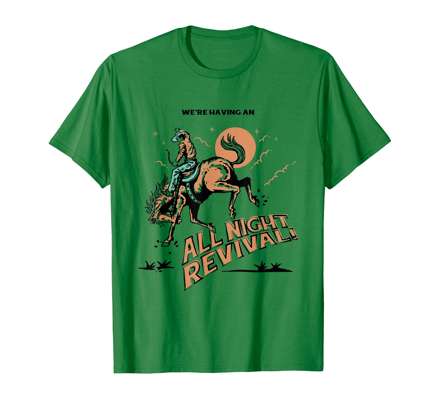 all night revival cowboy country retro T-Shirt